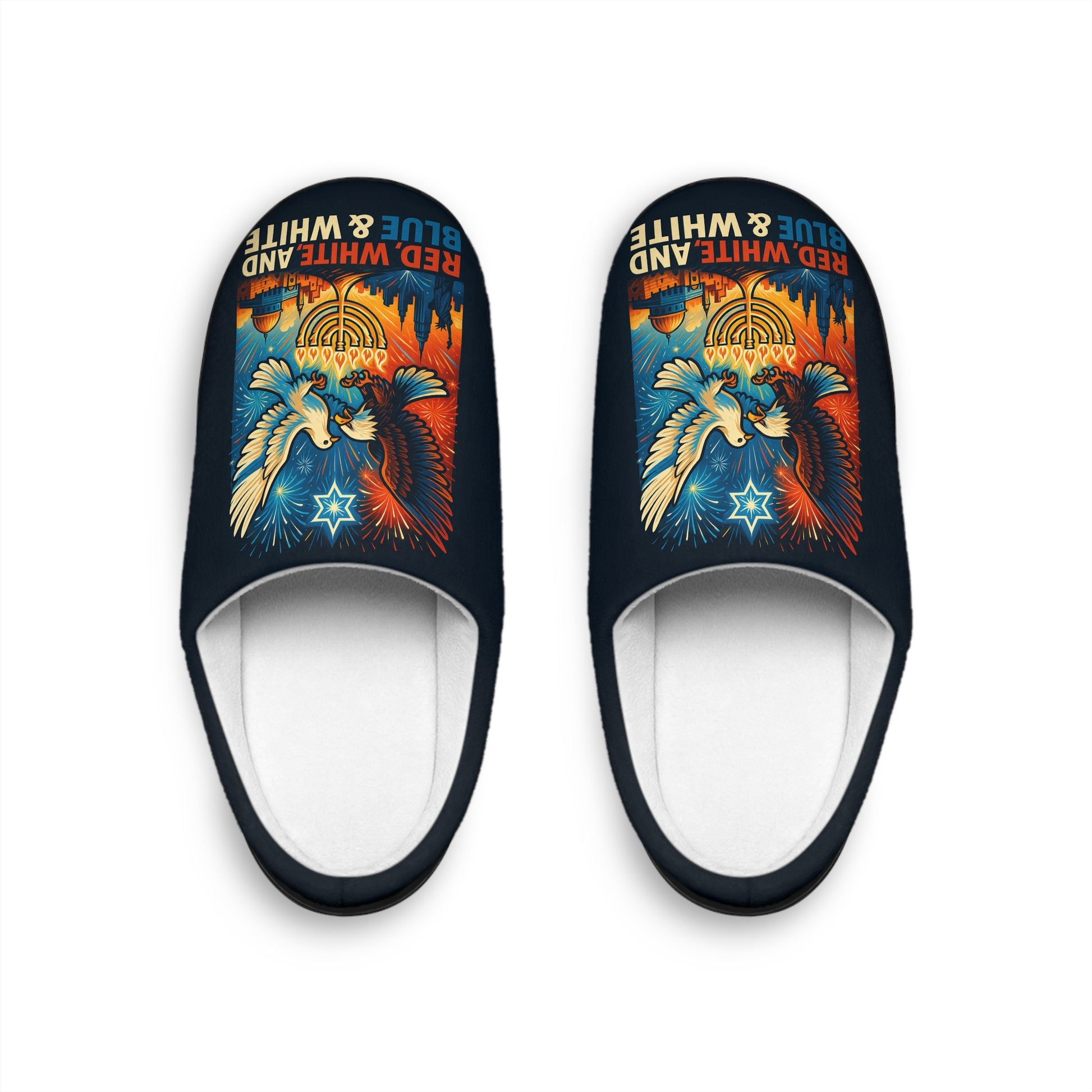 Red White and Blue Women's Indoor Slippers - American Zionist