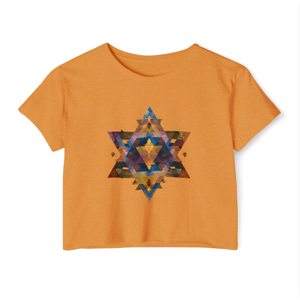 Star of David Geometric Women's Festival Crop Top - American Zionist