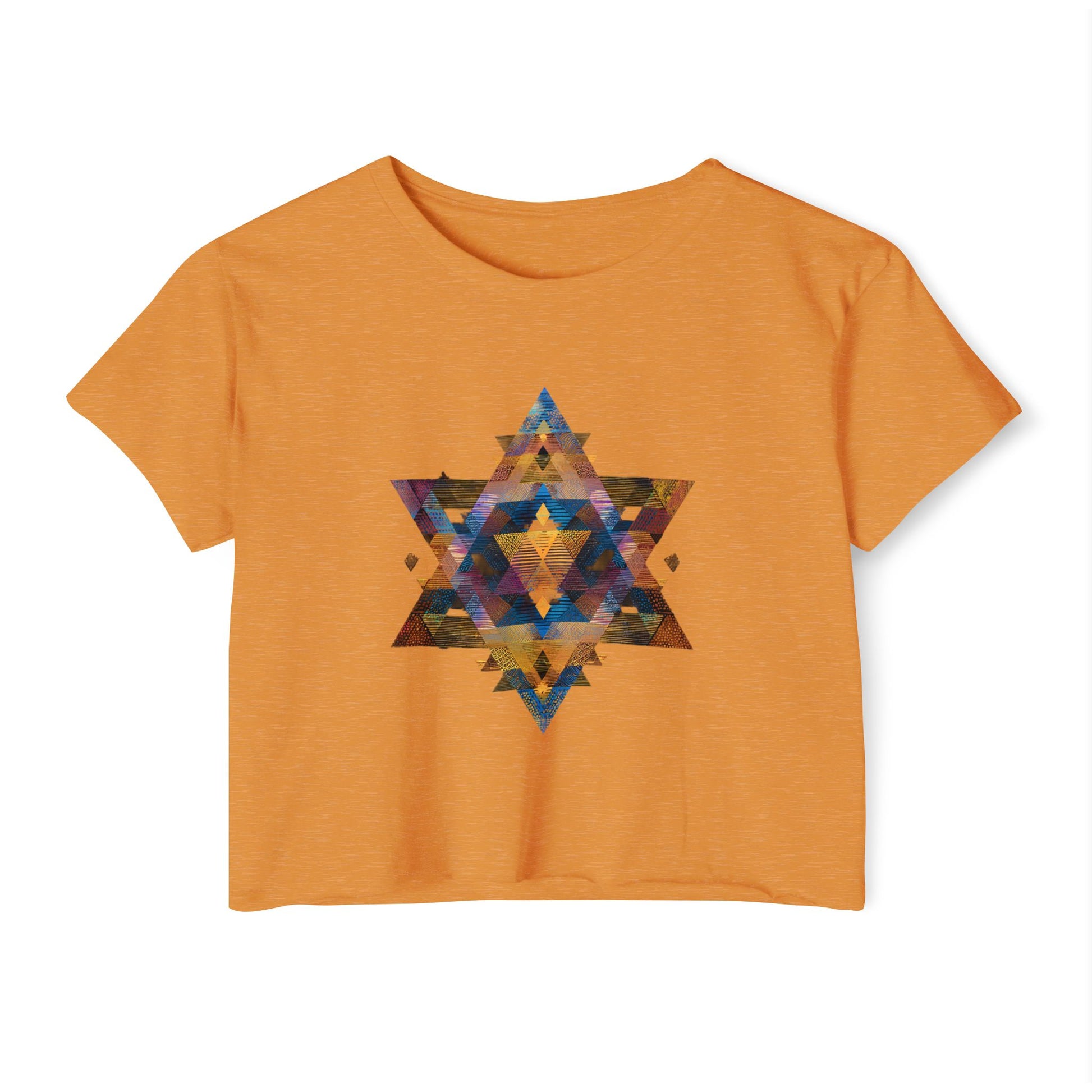 Star of David Geometric Women's Festival Crop Top - American Zionist