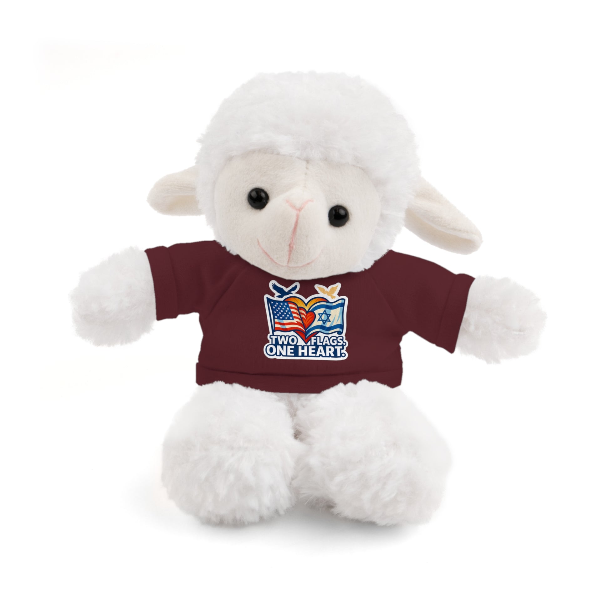 Two Flags. One Heart Stuffed Animals with Tee - American Zionist