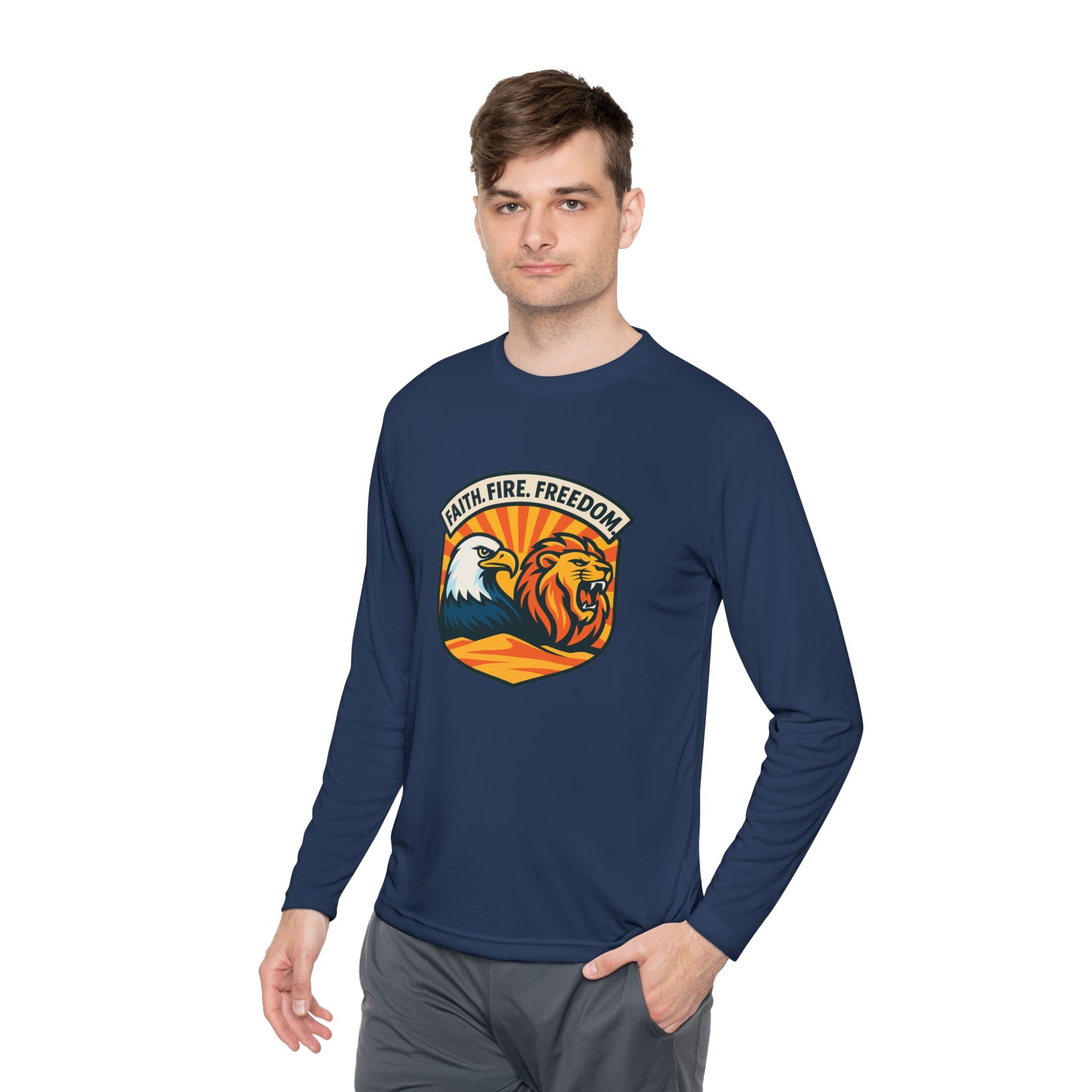 Lions Eagles Rise Unisex Lightweight Long Sleeve Tee - American Zionist