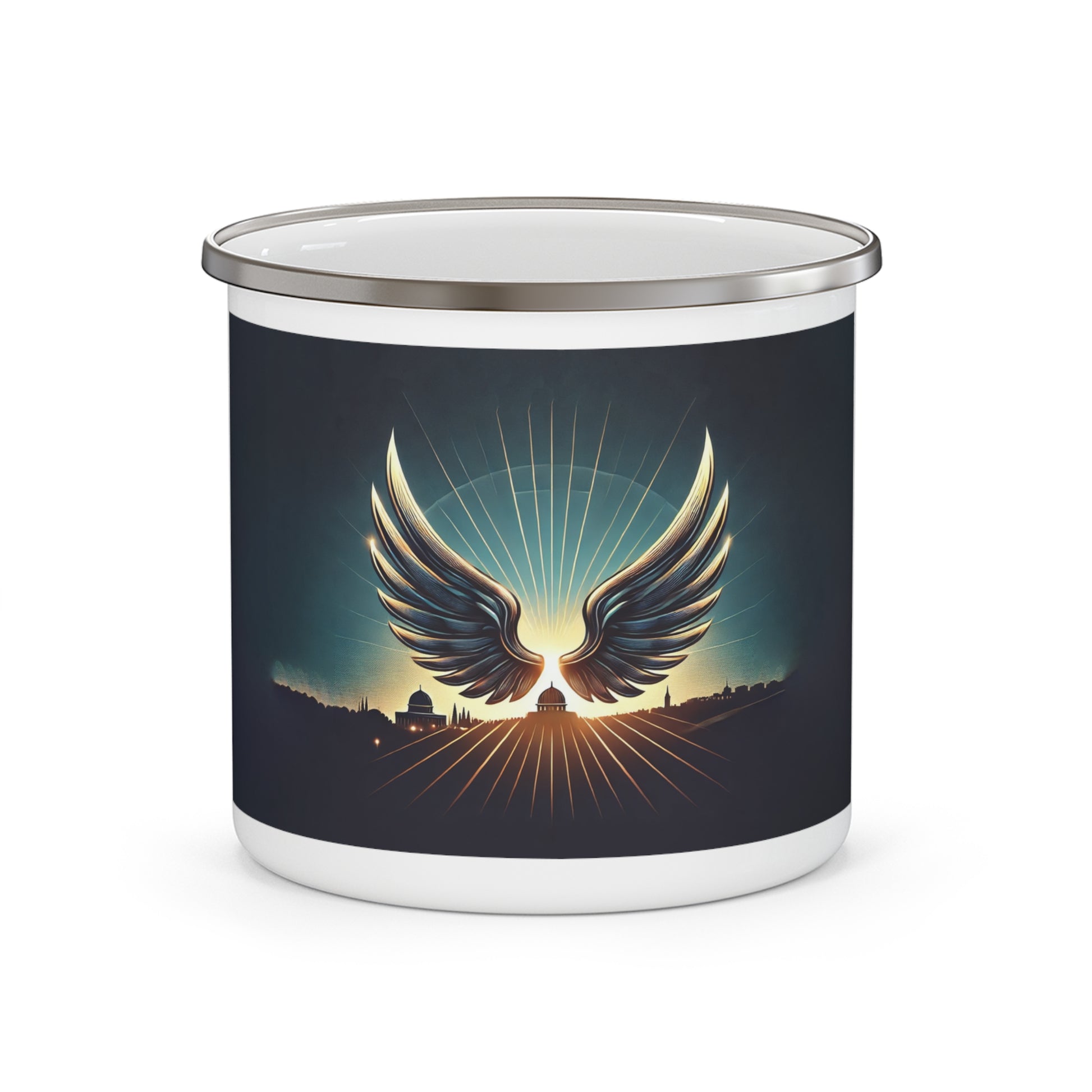 Sunrise Wings Enamel Camping Mug - American Zionist
