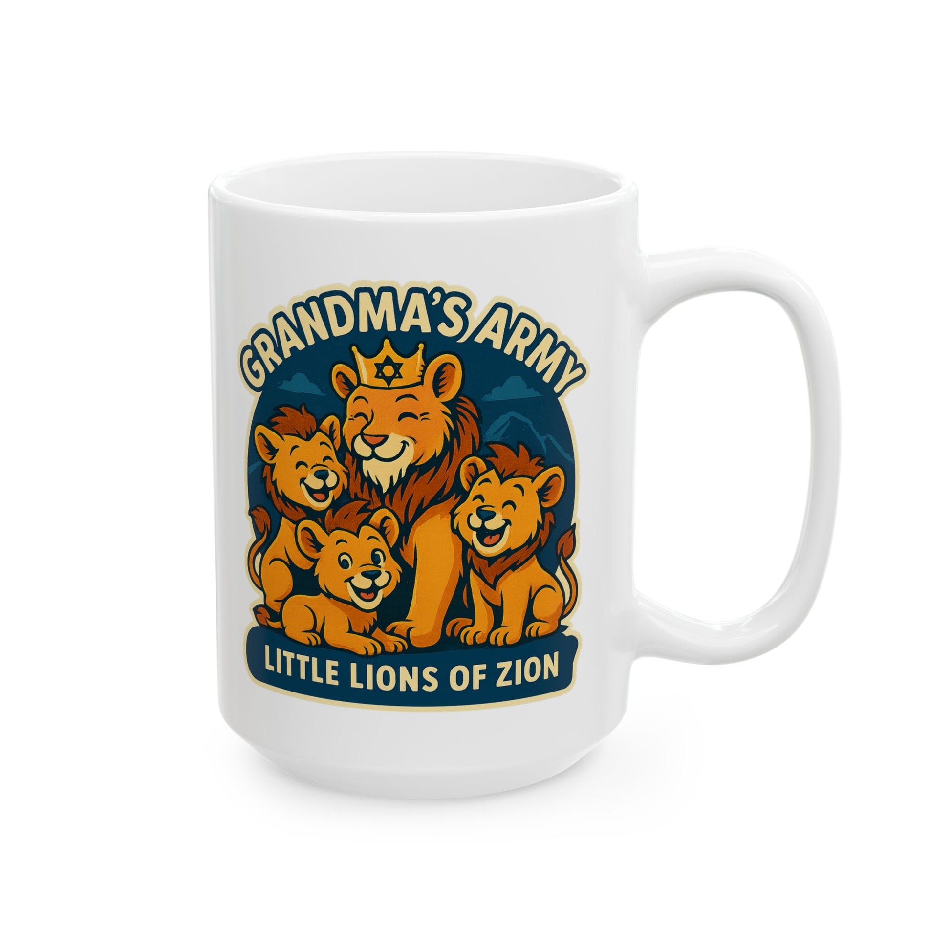 Grandma's Little Lions Ceramic Mug 11oz, 15oz - American Zionist