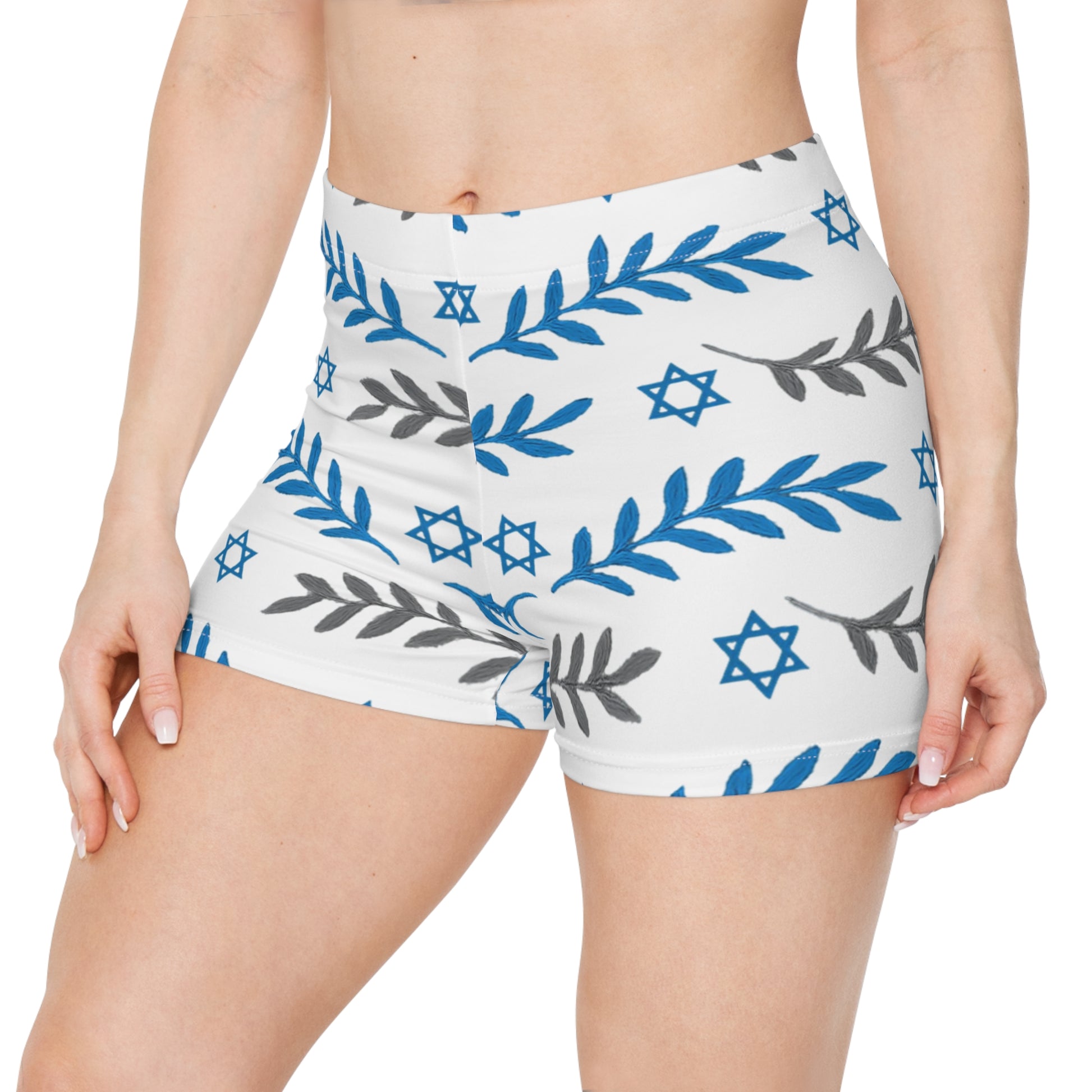 Olive and Shield Women's Shorts (AOP) - American Zionist
