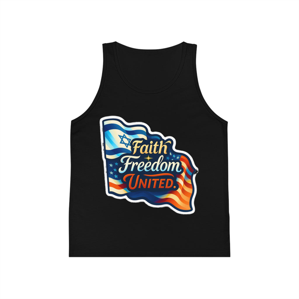 Faith Freedom United Kid's Jersey Tank Top - American Zionist