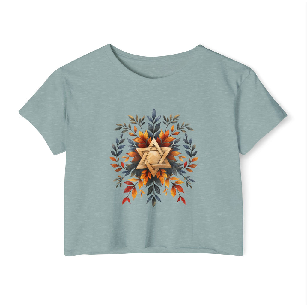 Star of David Wreath Women's Festival Crop Top - American Zionist