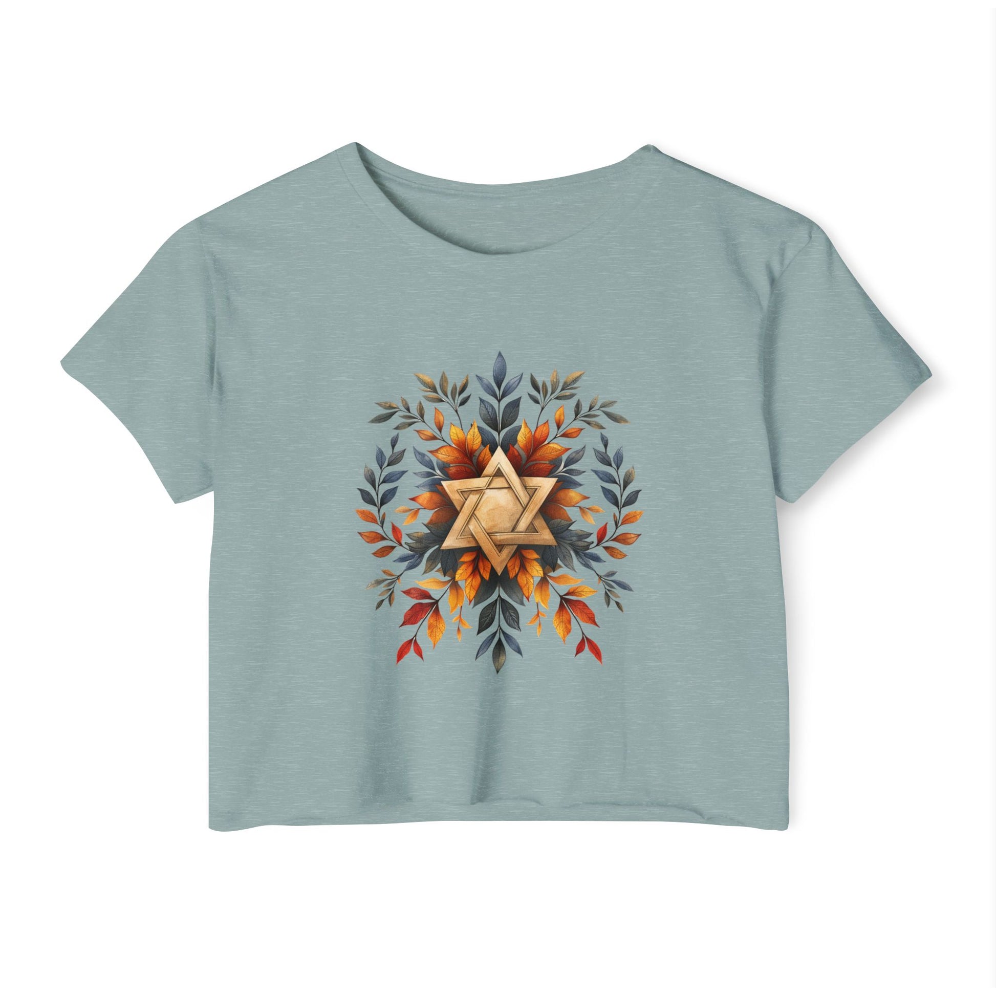 Star of David Wreath Women's Festival Crop Top - American Zionist