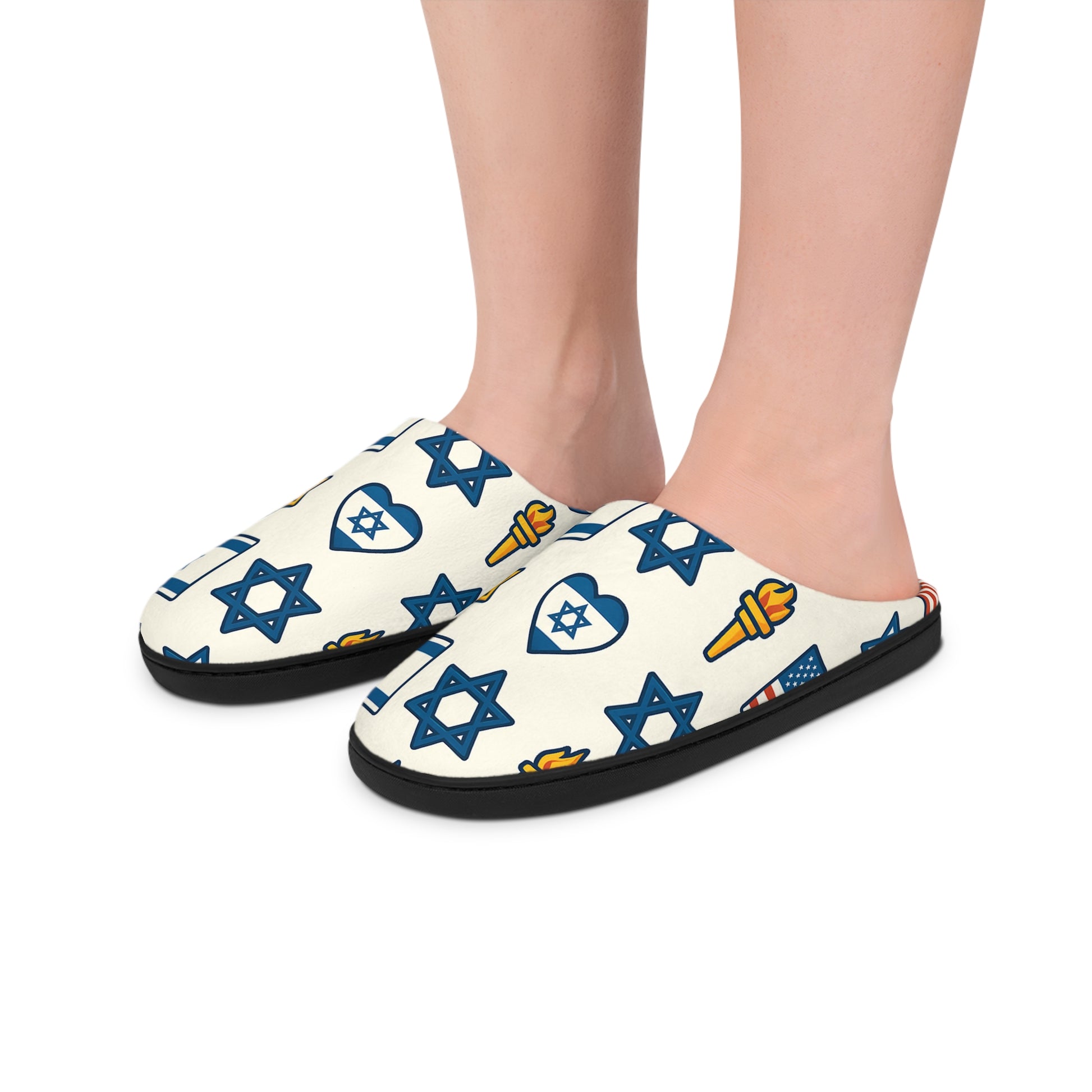 Cozy Israel Men's Indoor Slippers - American Zionist
