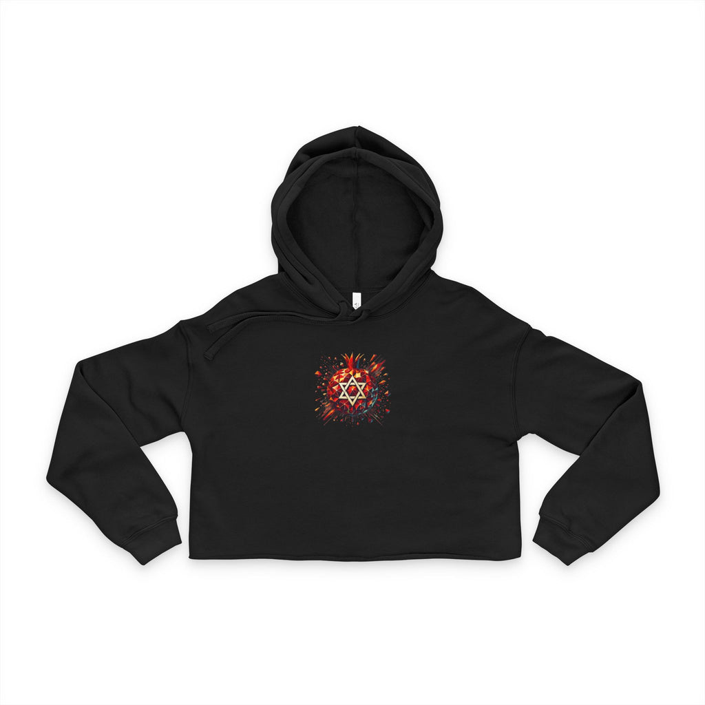 Pomegranate Star of David Women's Cropped Hoodie - American Zionist