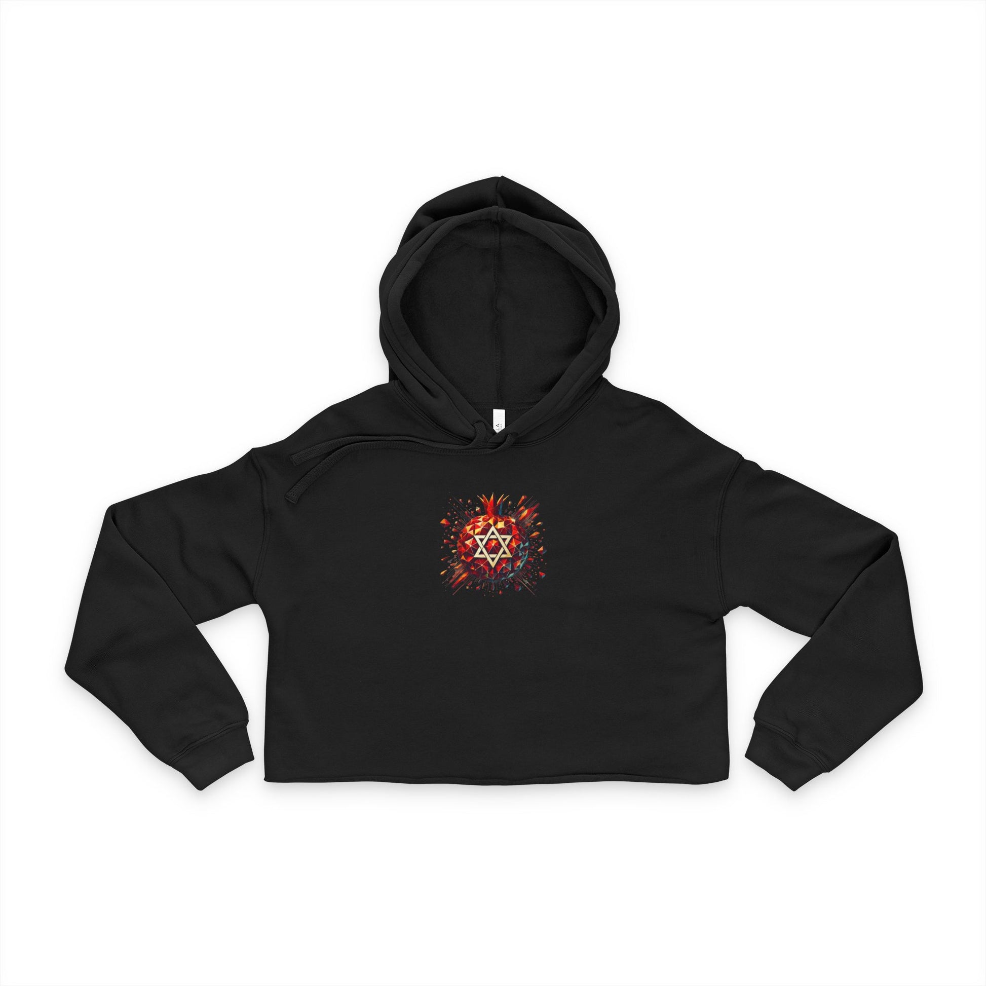 Pomegranate Star of David Women's Cropped Hoodie - American Zionist