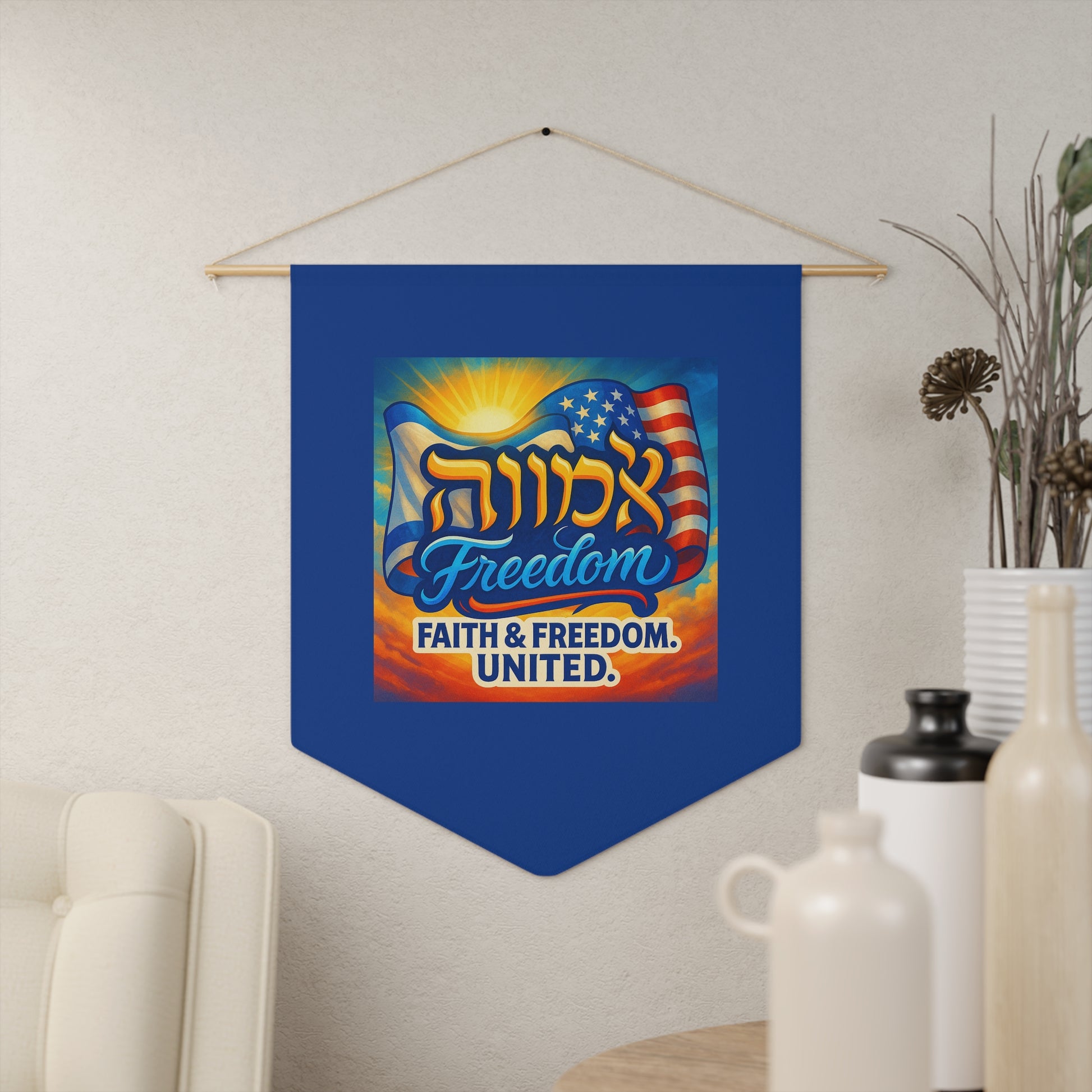 Faith Freedom United Pennant - American Zionist