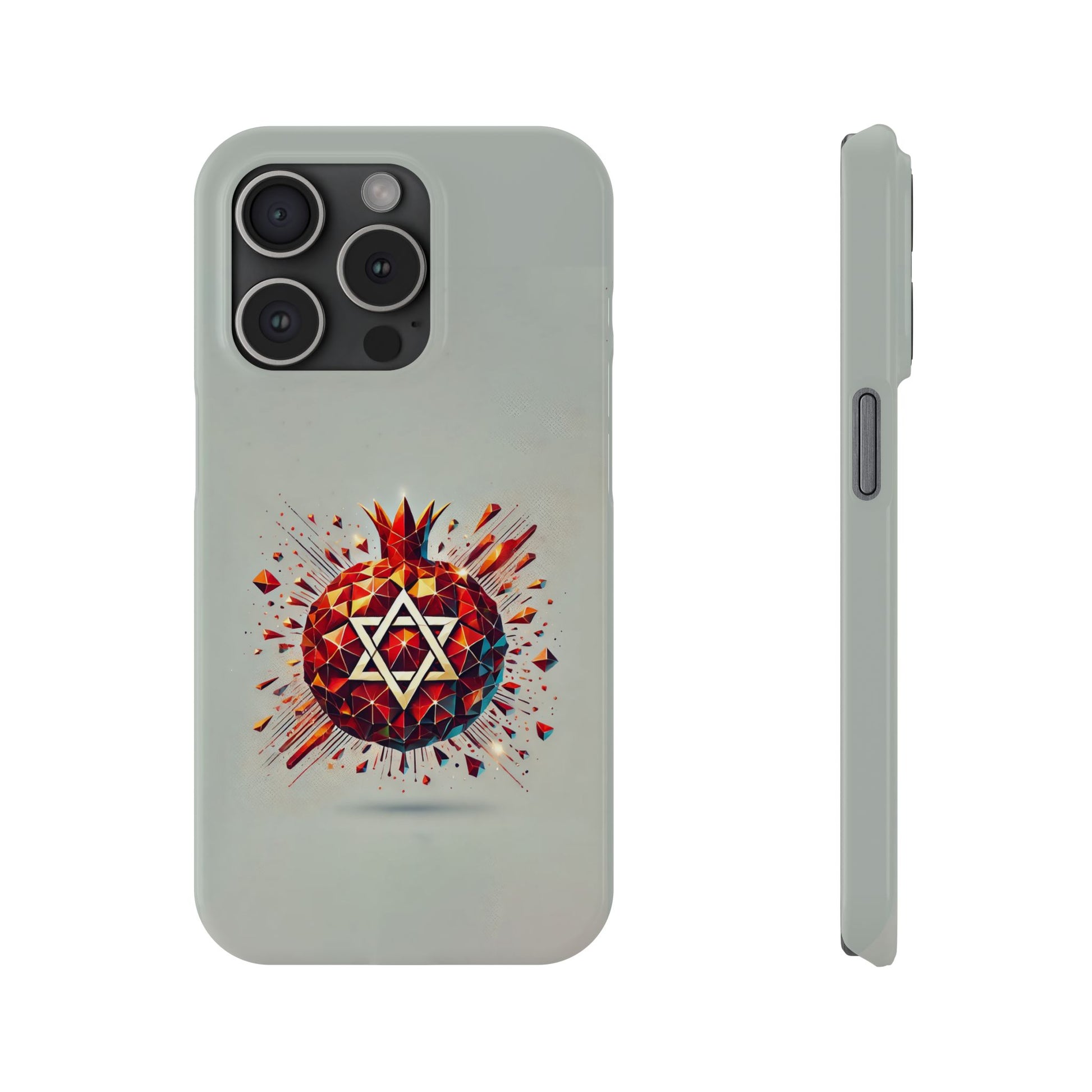 Pomegranate Star of David Slim Phone Cases - American Zionist