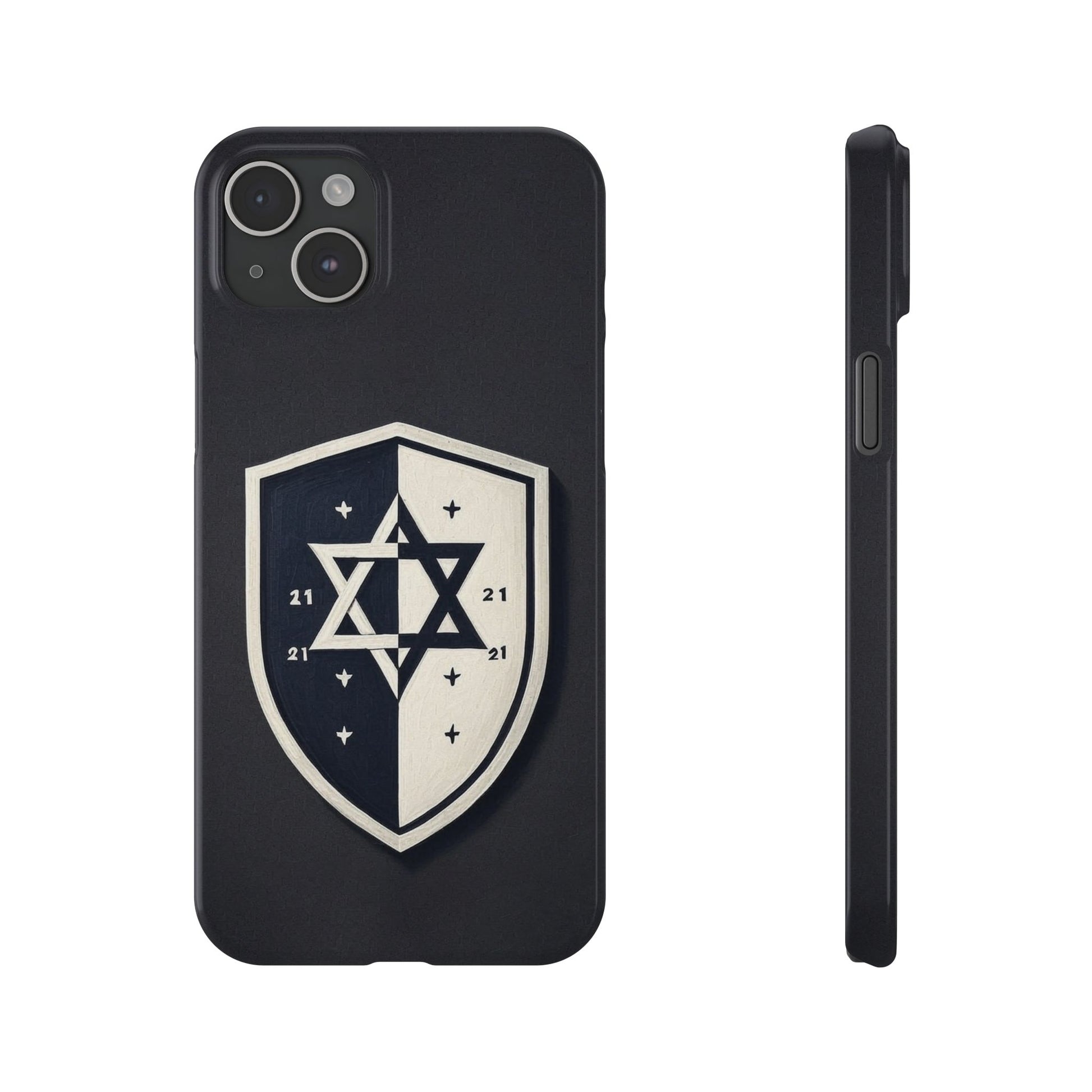 Black and White Shield Slim Phone Cases - American Zionist