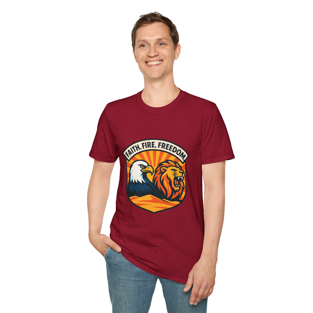 Lions Eagles Rise Unisex Softstyle T-Shirt - American Zionist