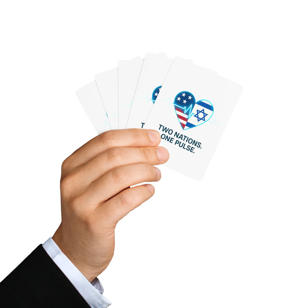 Two Nations. One Pulse Poker Playing Cards - American Zionist