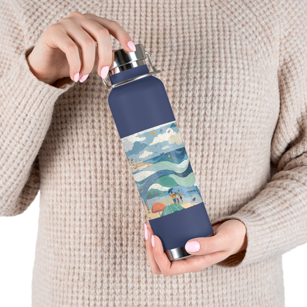 Tel Aviv Beach Copper Vacuum Insulated Bottle, 22oz - American Zionist
