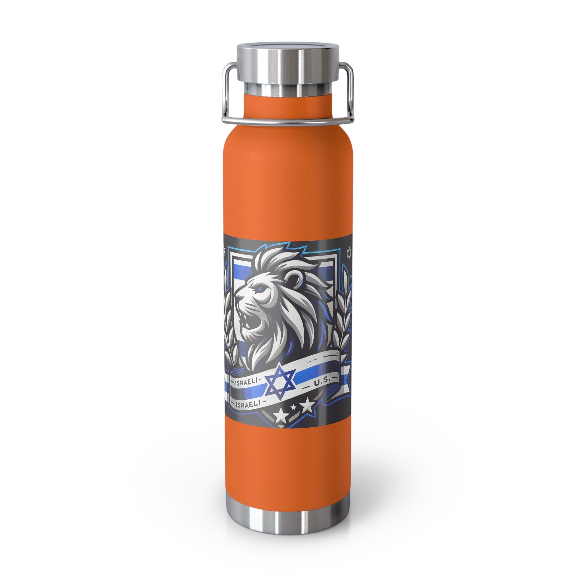 Lion of Judah Crest Copper Vacuum Insulated Bottle, 22oz - American Zionist