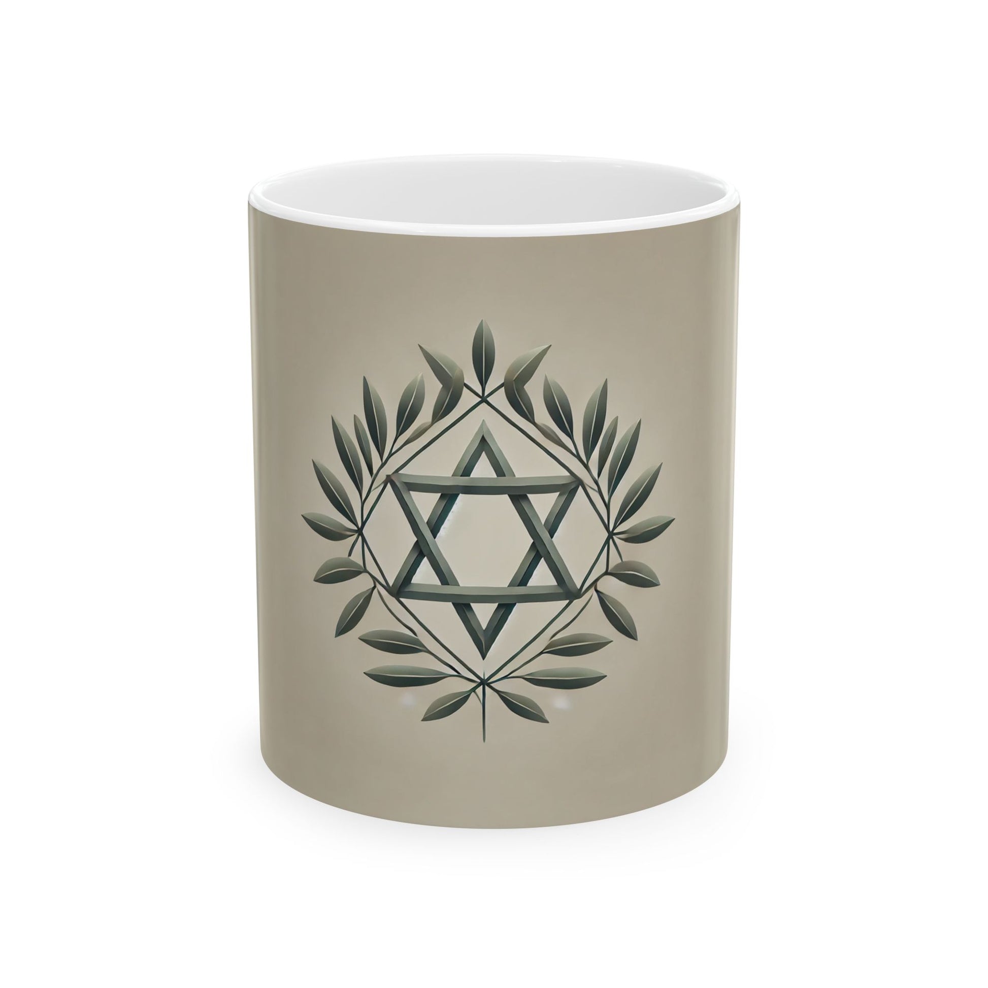 Olive and Star of David Ceramic Mug 11oz, 15oz - American Zionist