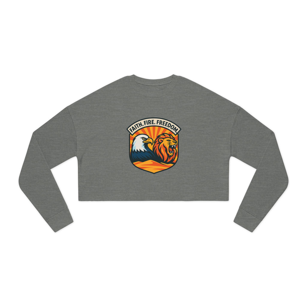 Lions Eagles Rise Women's Cropped Sweatshirt - American Zionist