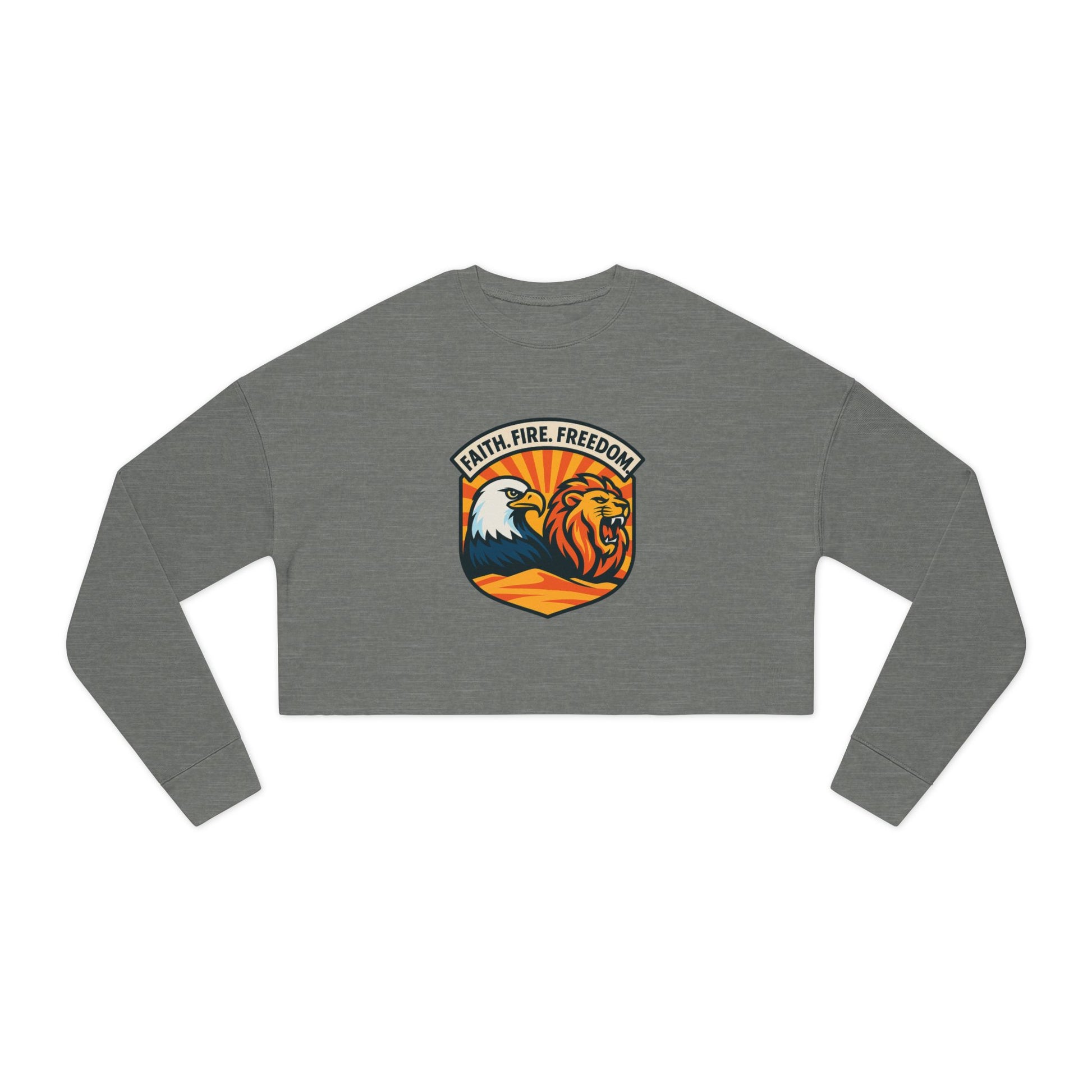 Lions Eagles Rise Women's Cropped Sweatshirt - American Zionist