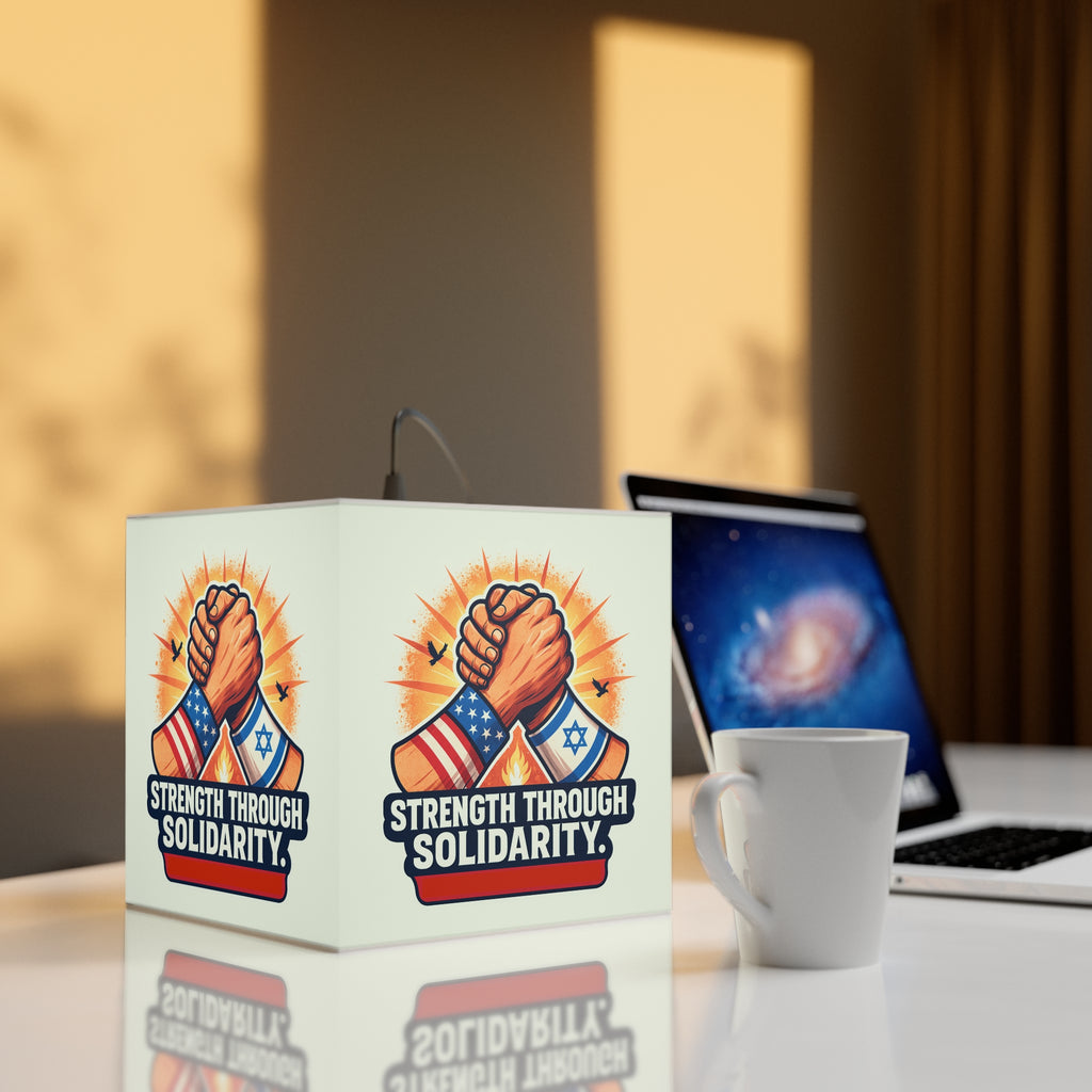 Strength Through Solidarity Light Cube Lamp - American Zionist