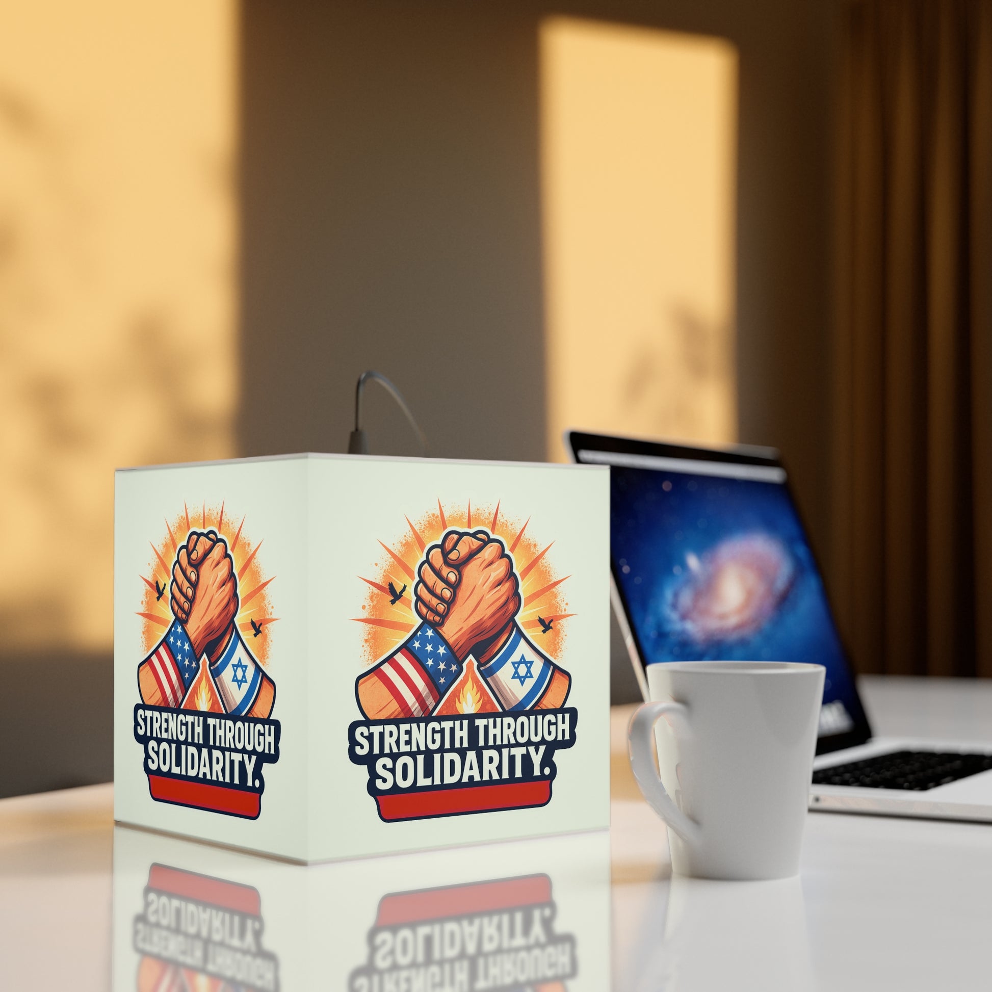 Strength Through Solidarity Light Cube Lamp - American Zionist