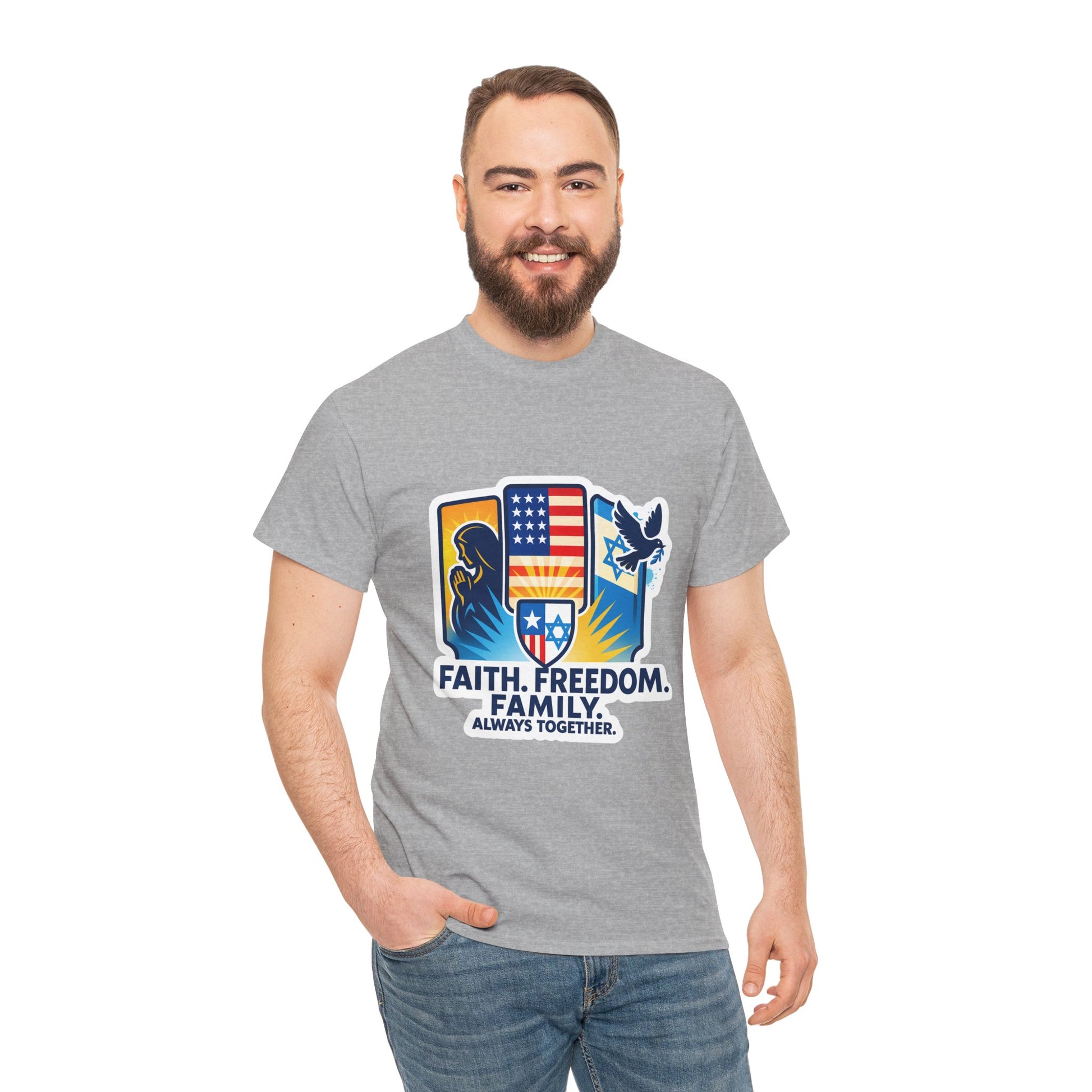 Shield Of Togetherness Unisex Heavy Cotton Tee - American Zionist