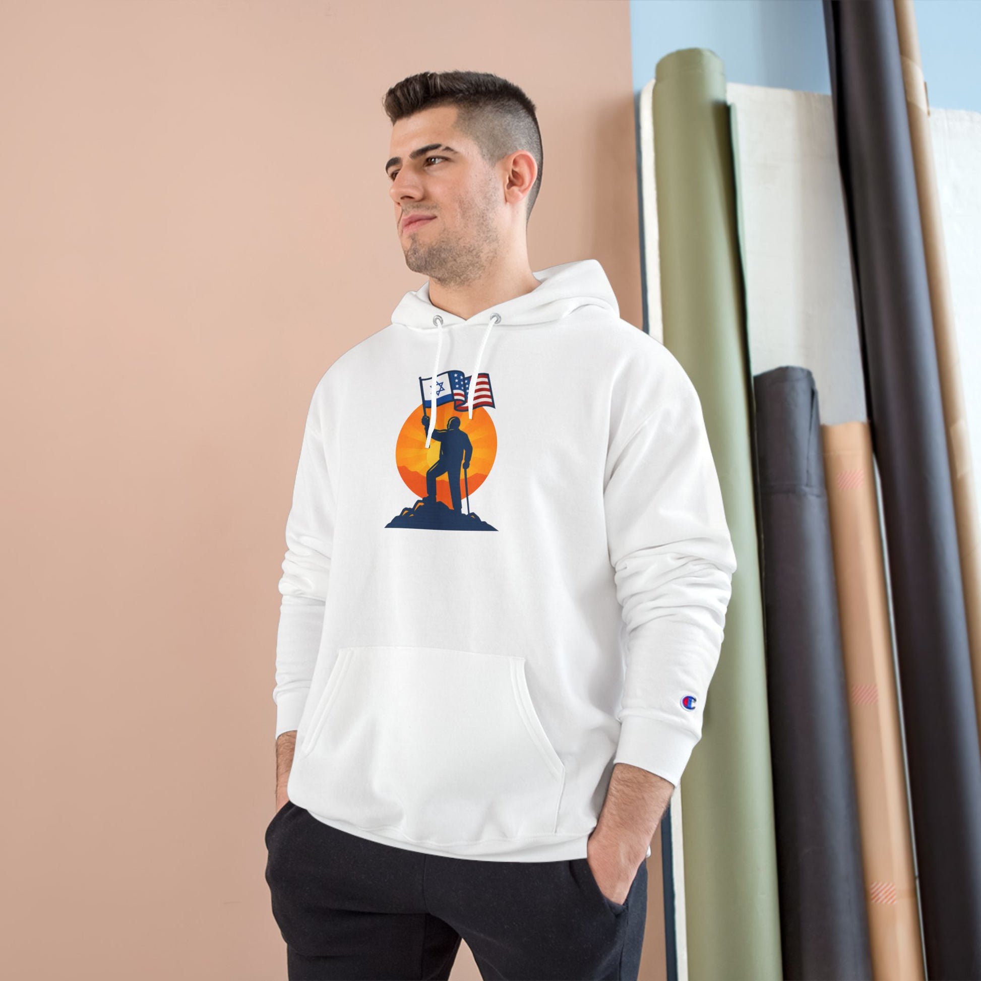 Grandpa Stands for Freedom Champion Hoodie - American Zionist