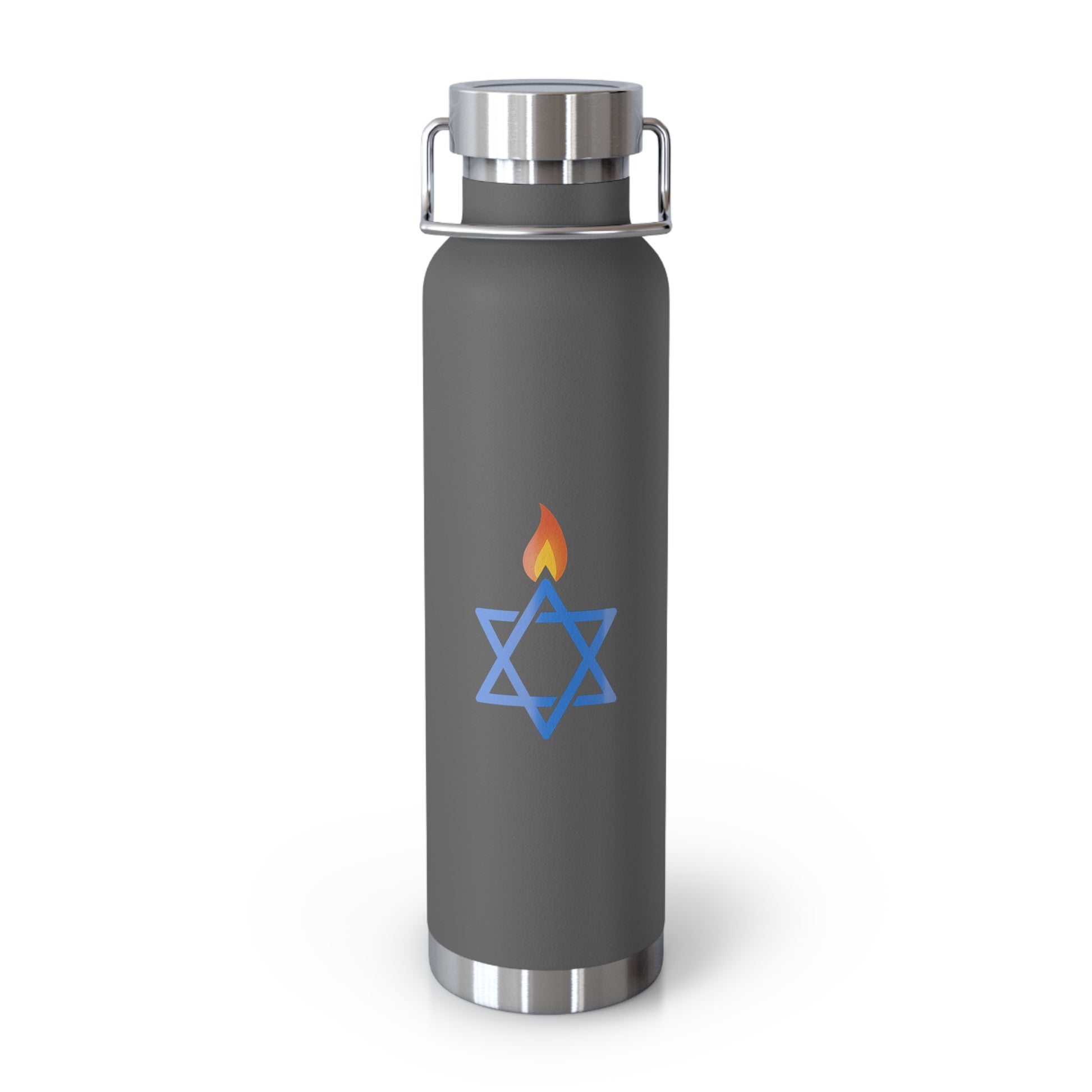 Fire Stars Of David Copper Vacuum Insulated Bottle, 22oz - American Zionist
