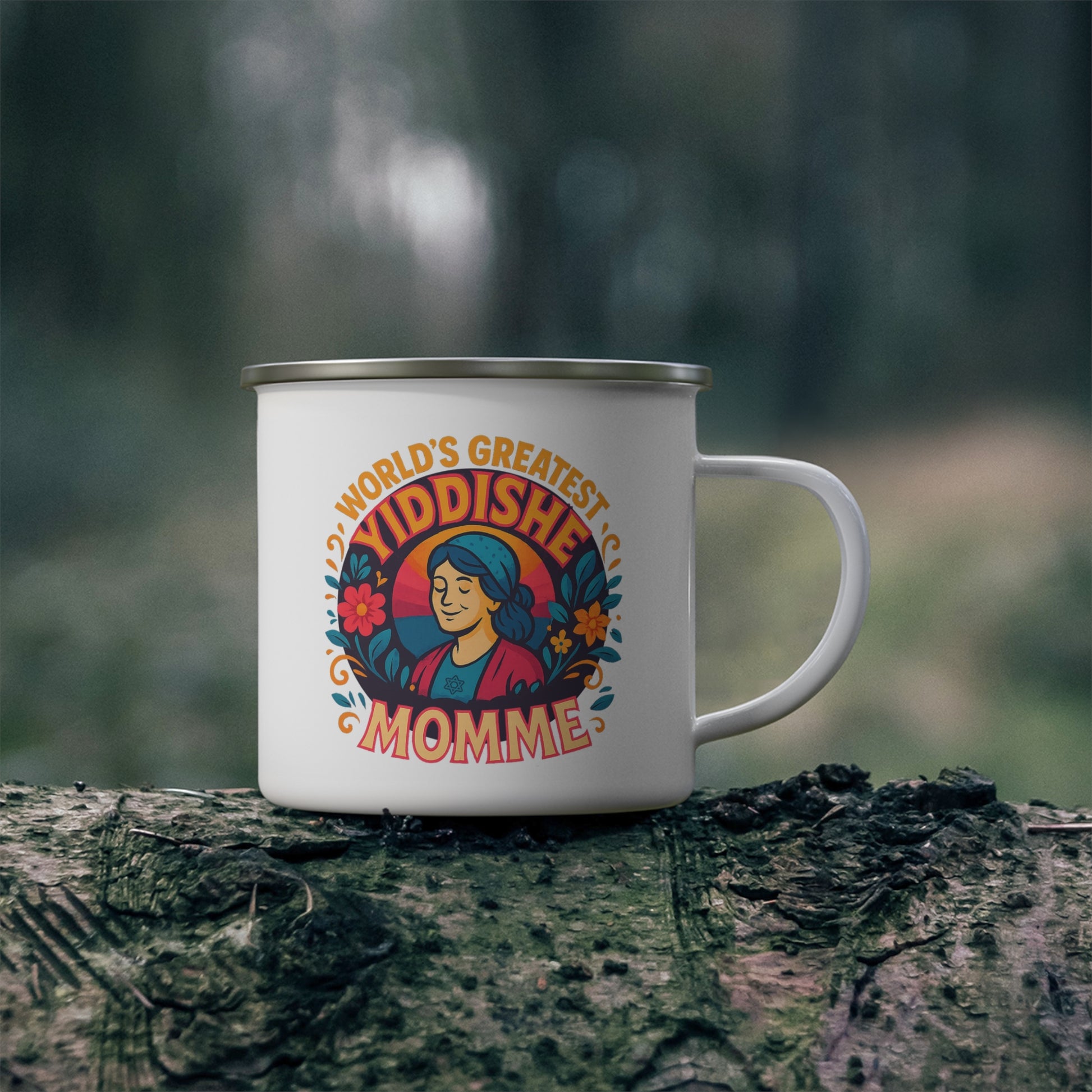 Yiddishe Momme Enamel Camping Mug - American Zionist