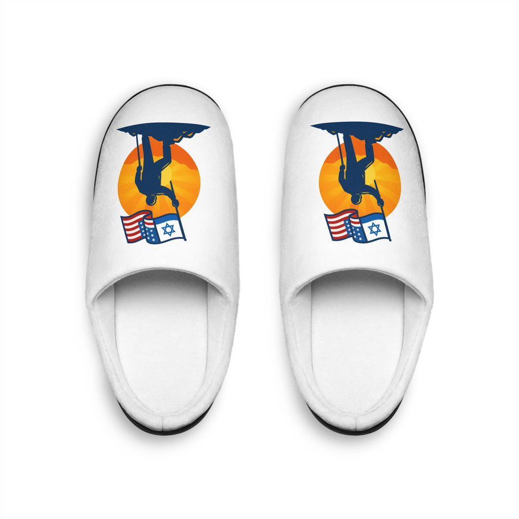 Grandpa Stands for Freedom Men's Indoor Slippers - American Zionist