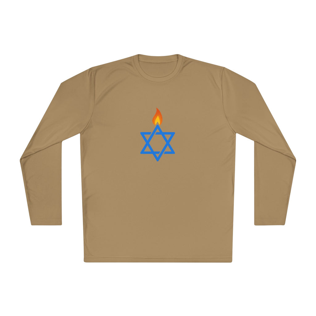 Fire Stars Of David Unisex Lightweight Long Sleeve Tee - American Zionist