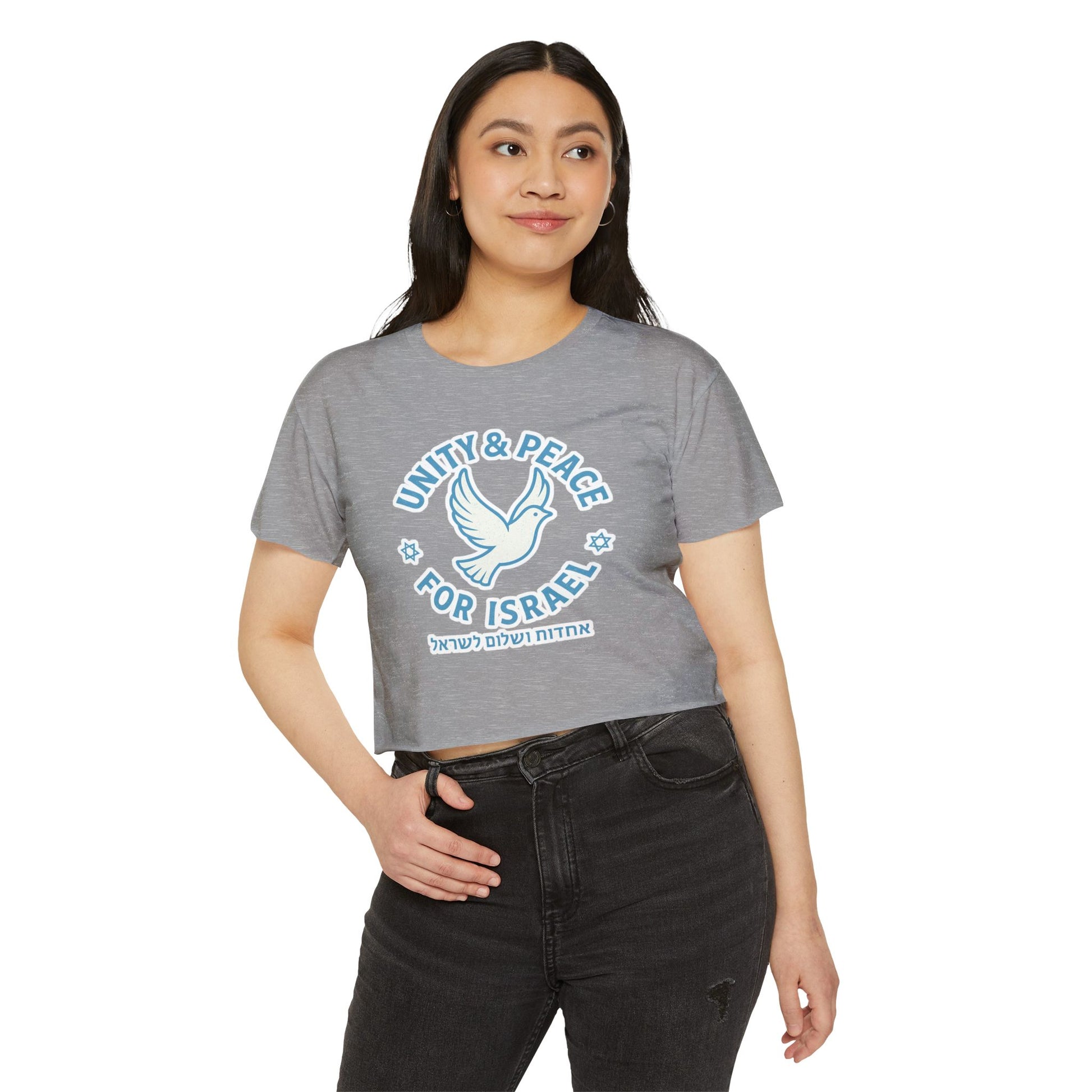 Unity Peace For Israel Women's Festival Crop Top - American Zionist