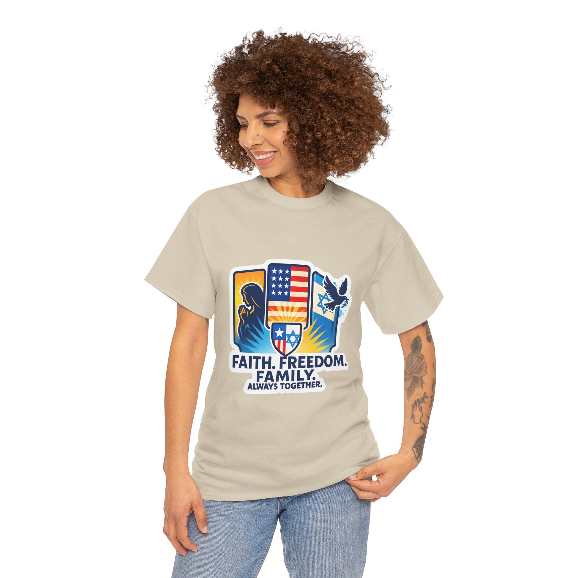 Shield Of Togetherness Unisex Heavy Cotton Tee - American Zionist