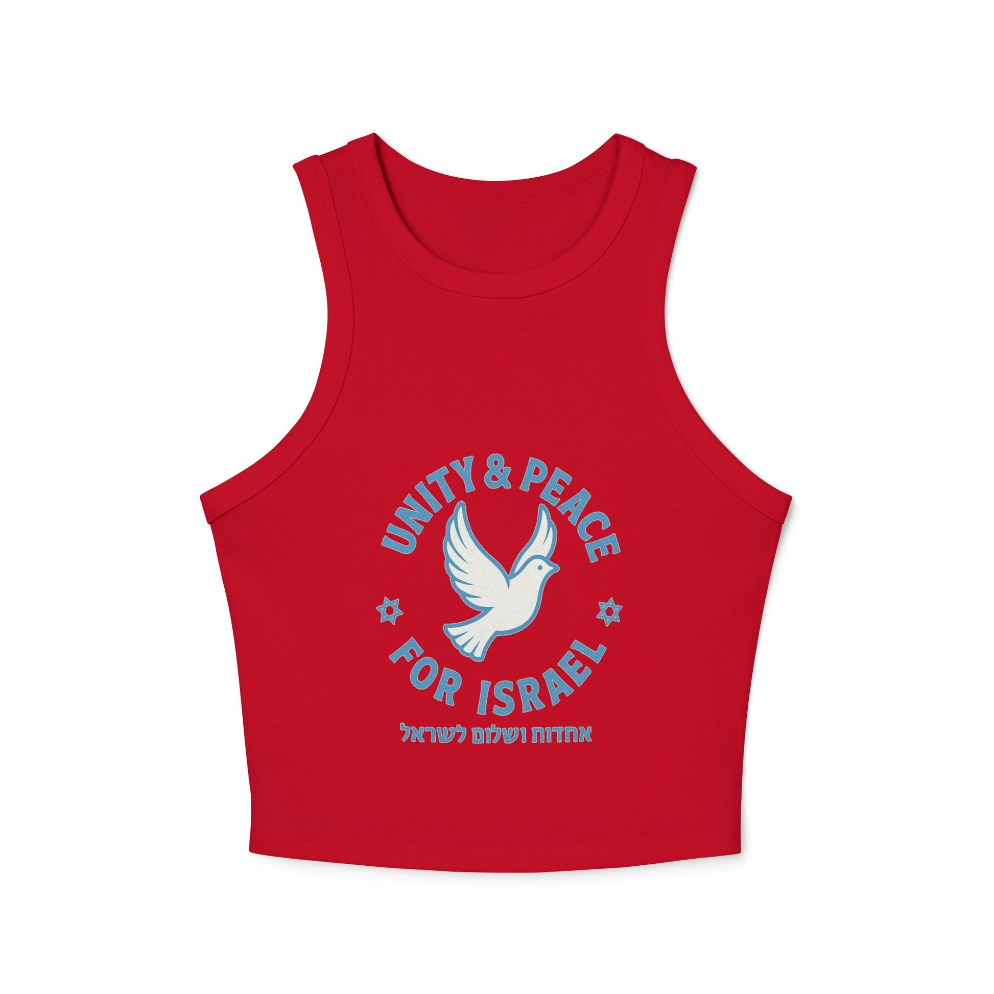 Unity Peace For Israel Women's Micro Rib Racer Tank Top - American Zionist