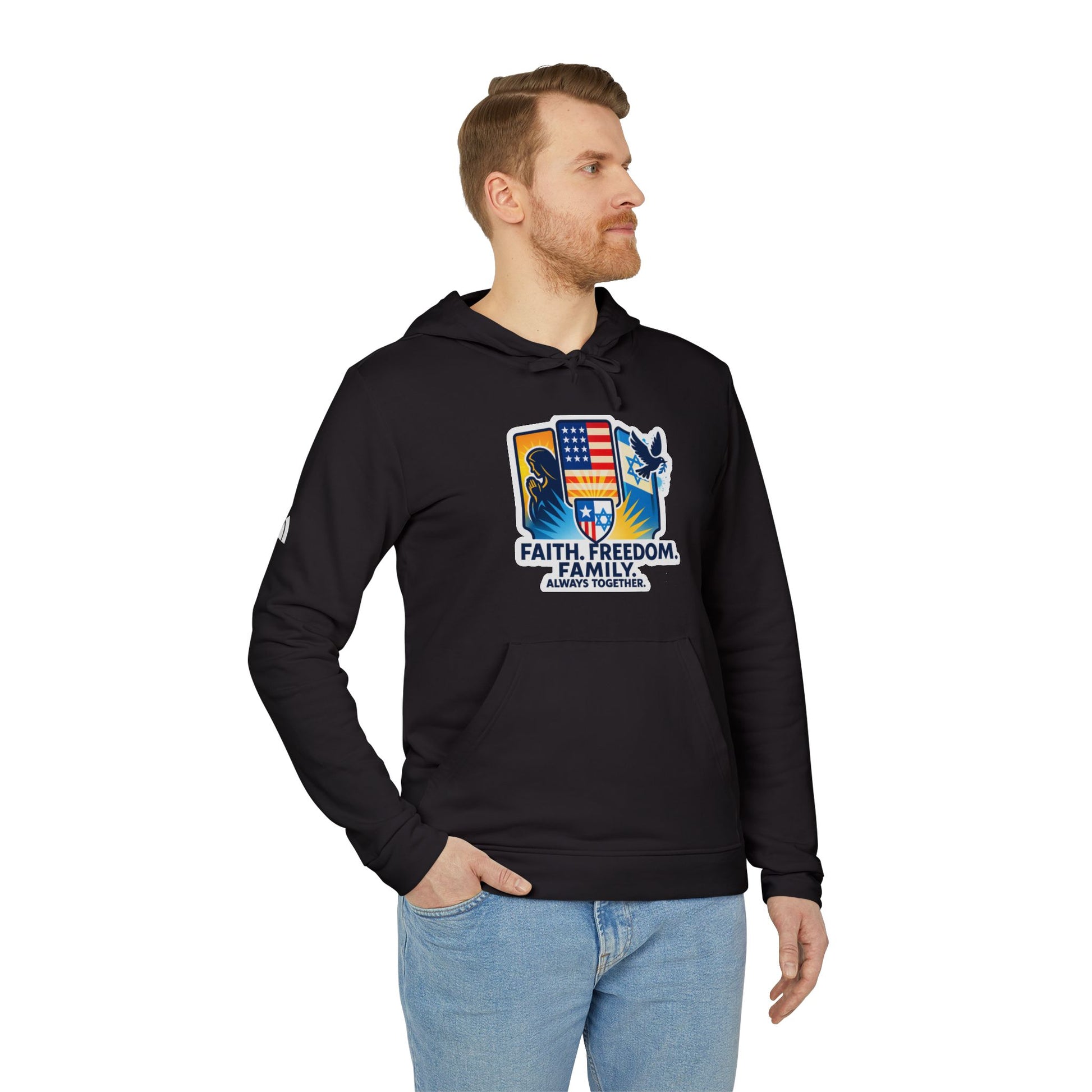 Faith Freedom Family adidas Unisex Fleece Hoodie - American Zionist