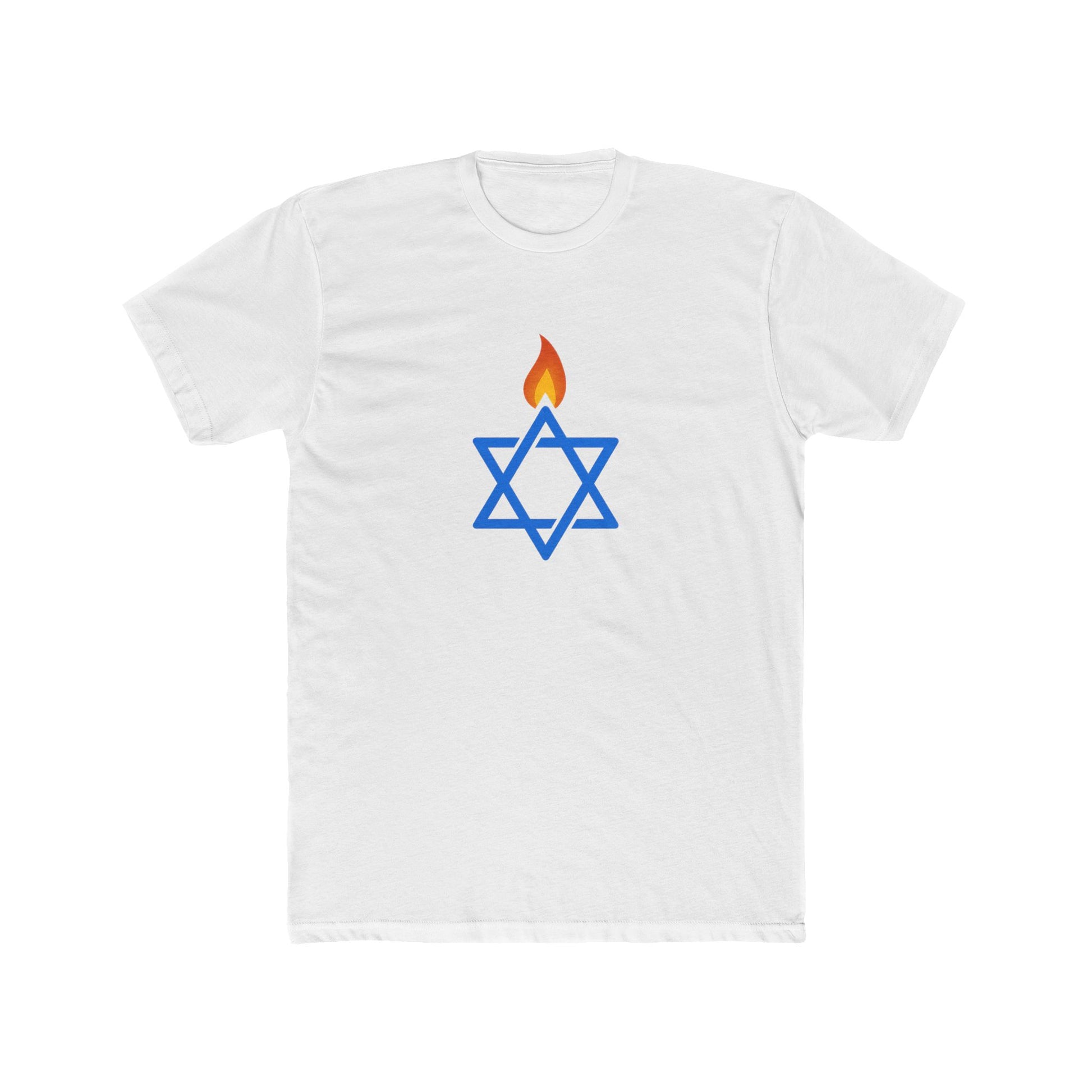 Fire Stars Of David Unisex Cotton Crew Tee - American Zionist