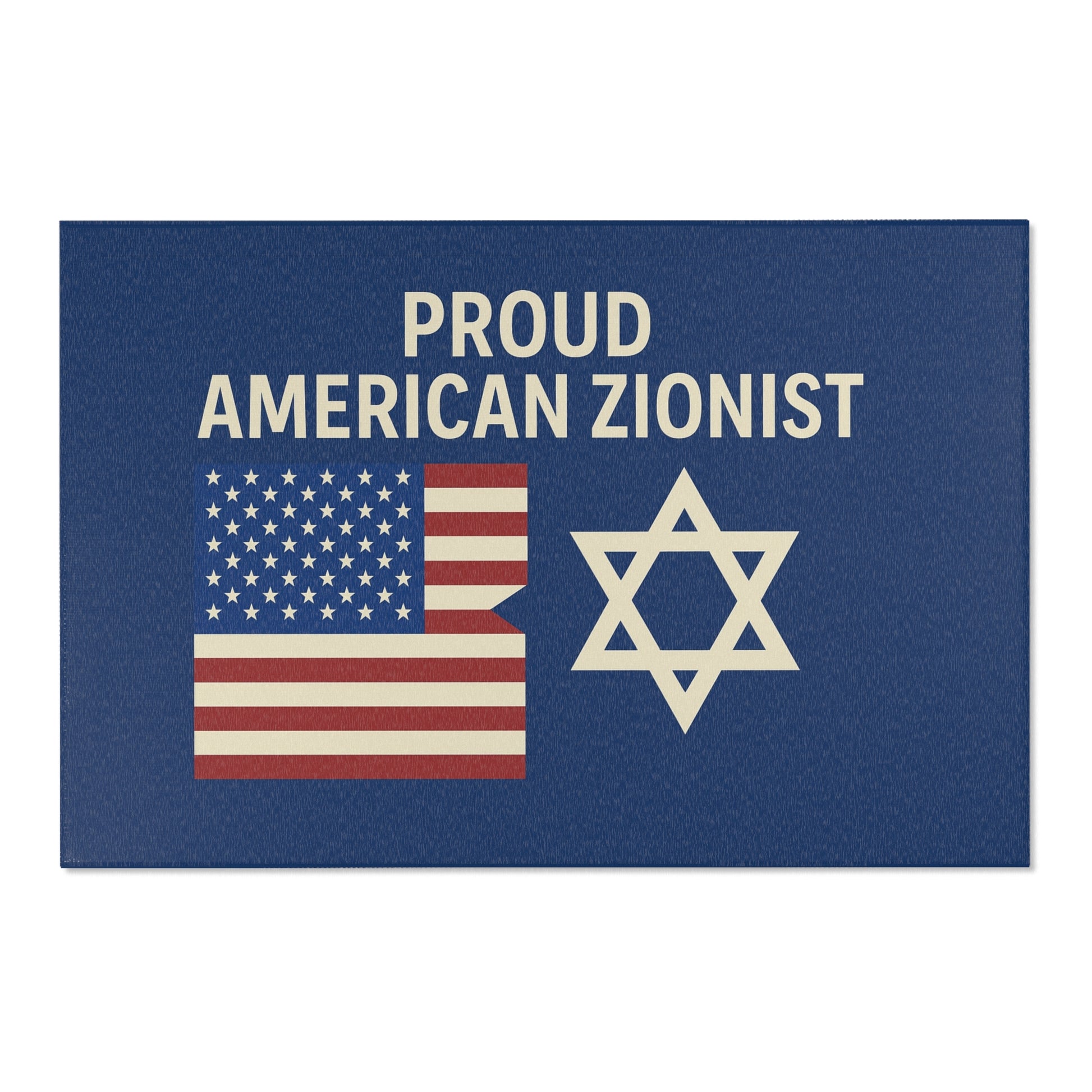 Blue Proud American Zionist Area Rugs - American Zionist