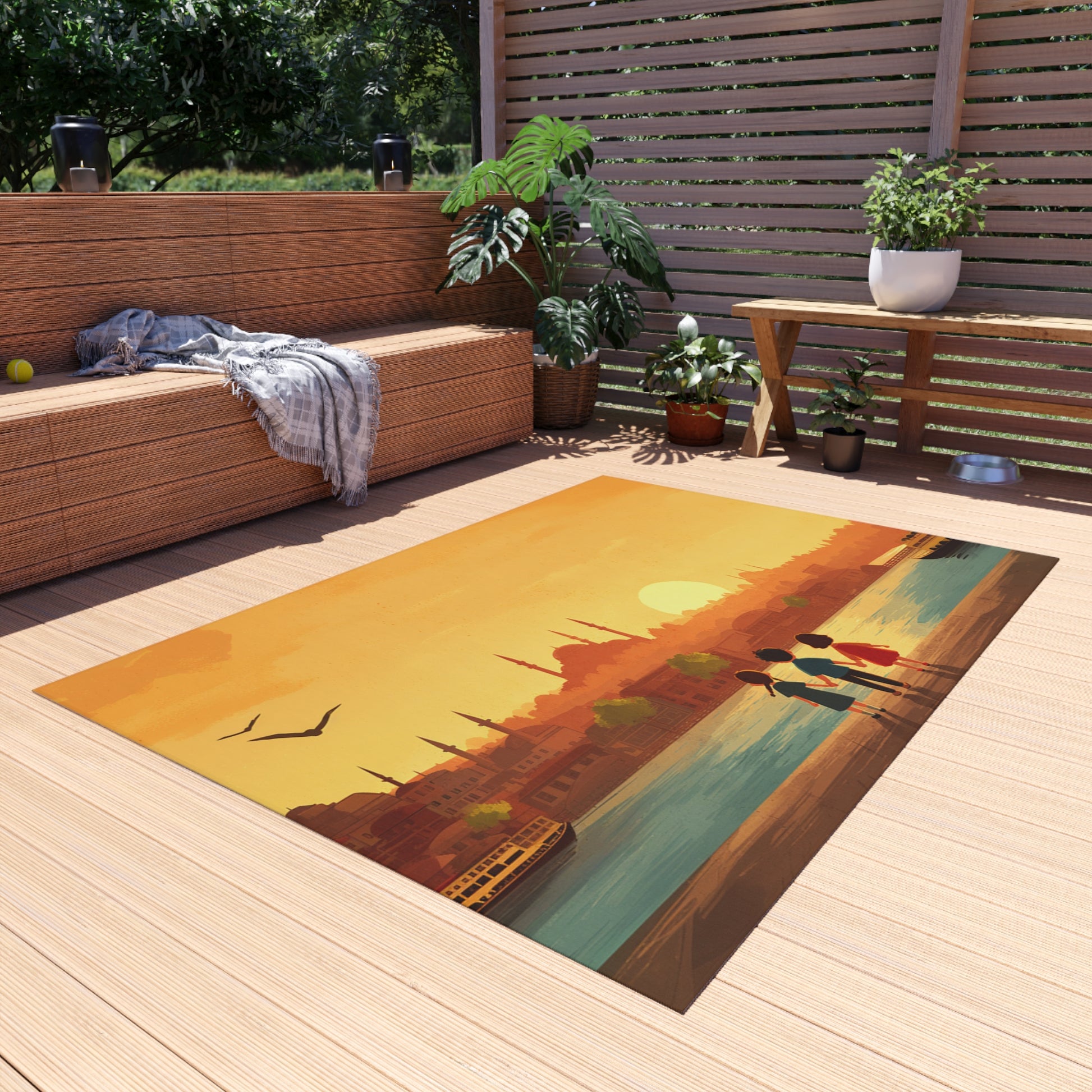 Kids by the Bay Outdoor Rug - American Zionist