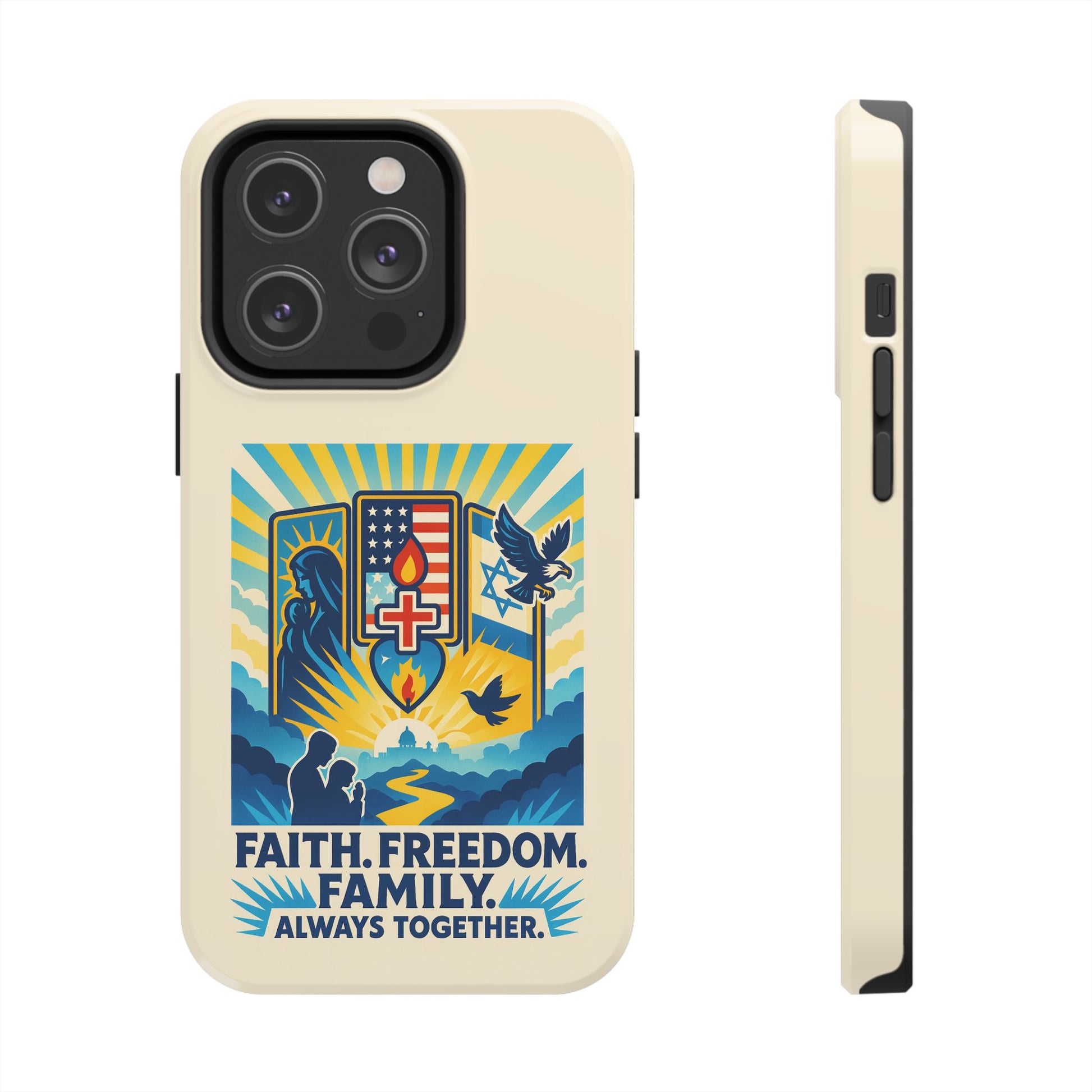 Faith Freedom Family Tough Phone Cases - American Zionist