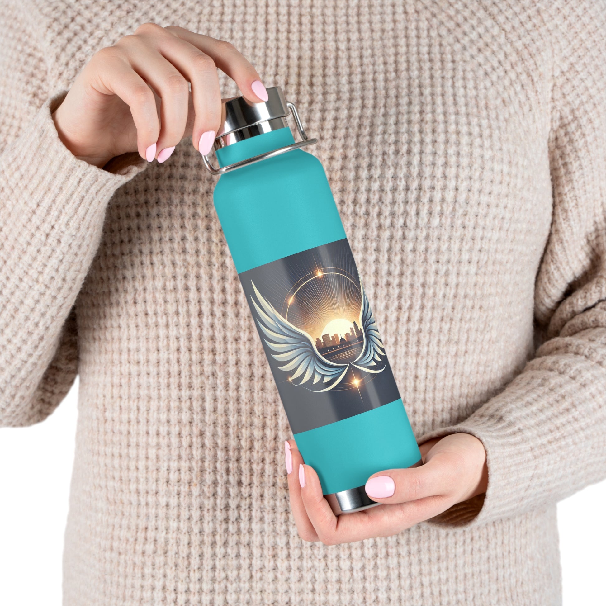 Sunset Wings Copper Vacuum Insulated Bottle, 22oz - American Zionist