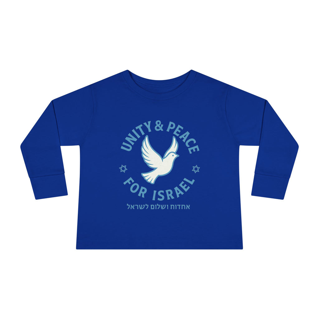 Unity Peace For Israel Toddler Long Sleeve Tee - American Zionist