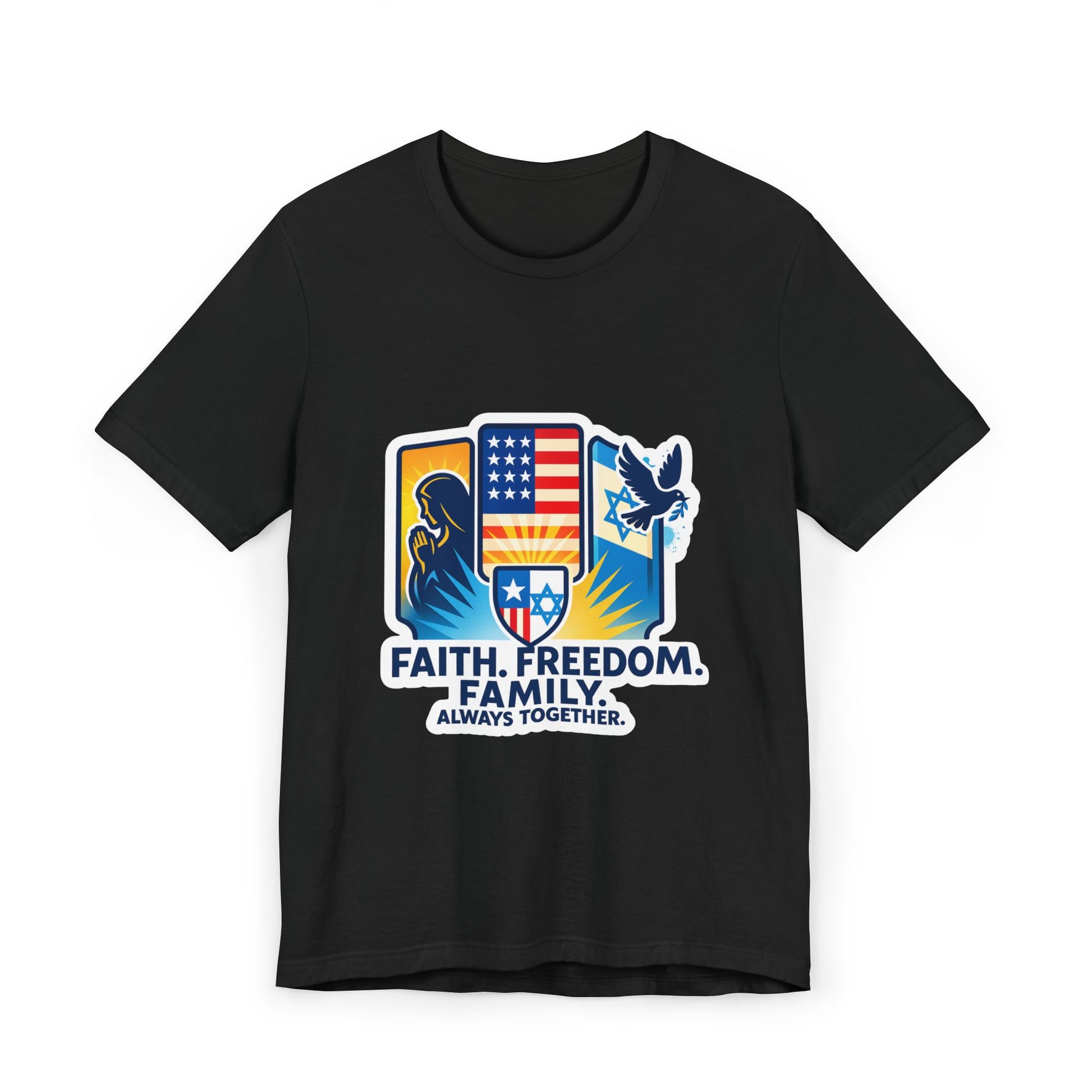 Faith Freedom Family Unisex Jersey T-Shirt - American Zionist