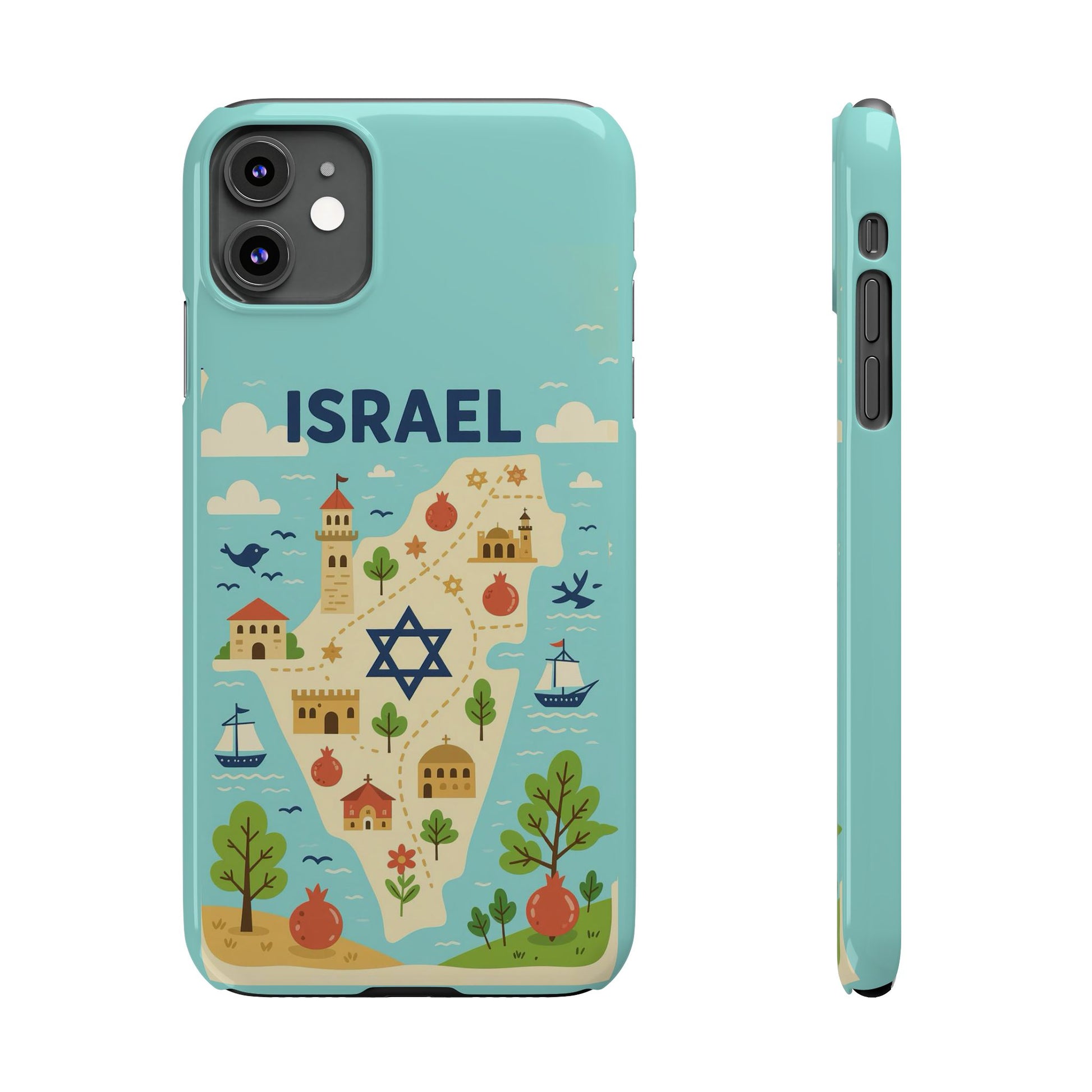 Map of Israel Slim Phone Cases - American Zionist