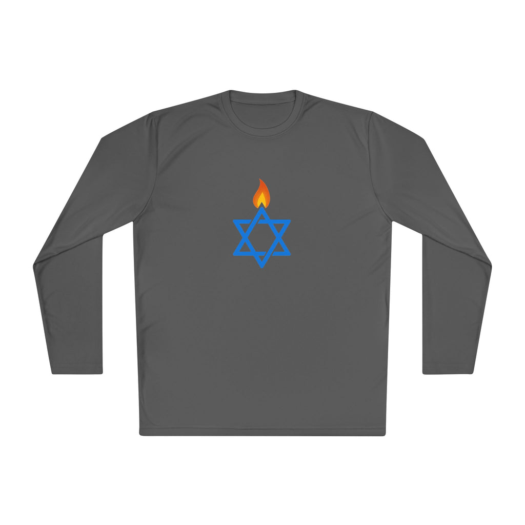 Fire Stars Of David Unisex Lightweight Long Sleeve Tee - American Zionist