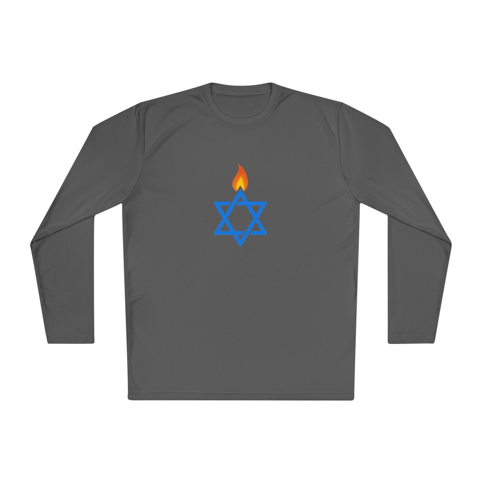 Fire Stars Of David Unisex Lightweight Long Sleeve Tee - American Zionist
