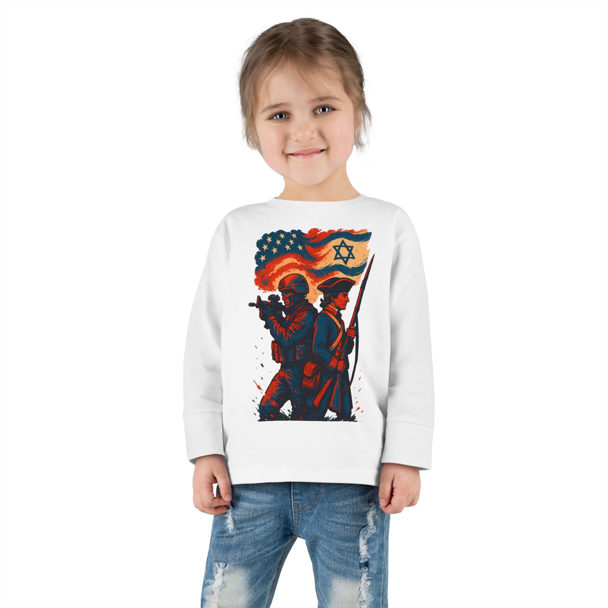 Defenders Across Generations Toddler Long Sleeve Tee - American Zionist