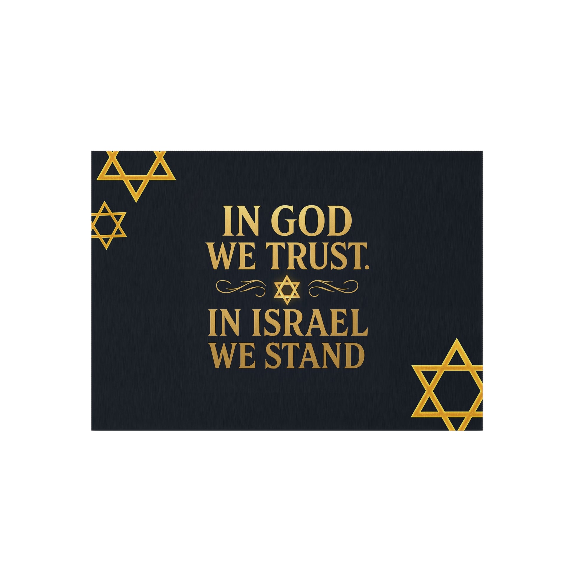In God We Trust, In Israel We Stand with Stars Outdoor Rug - American Zionist