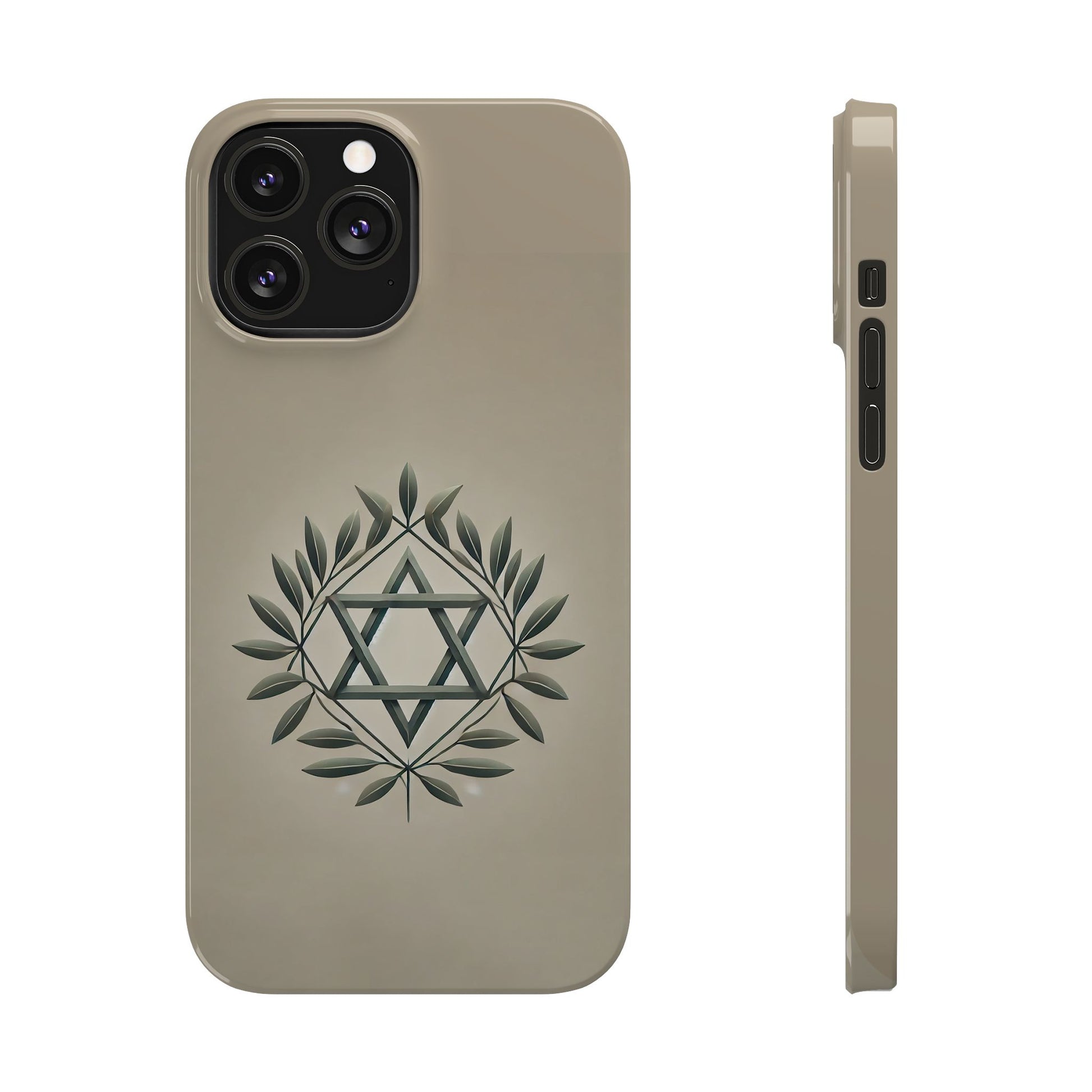Olive and Star of David Slim Phone Cases - American Zionist