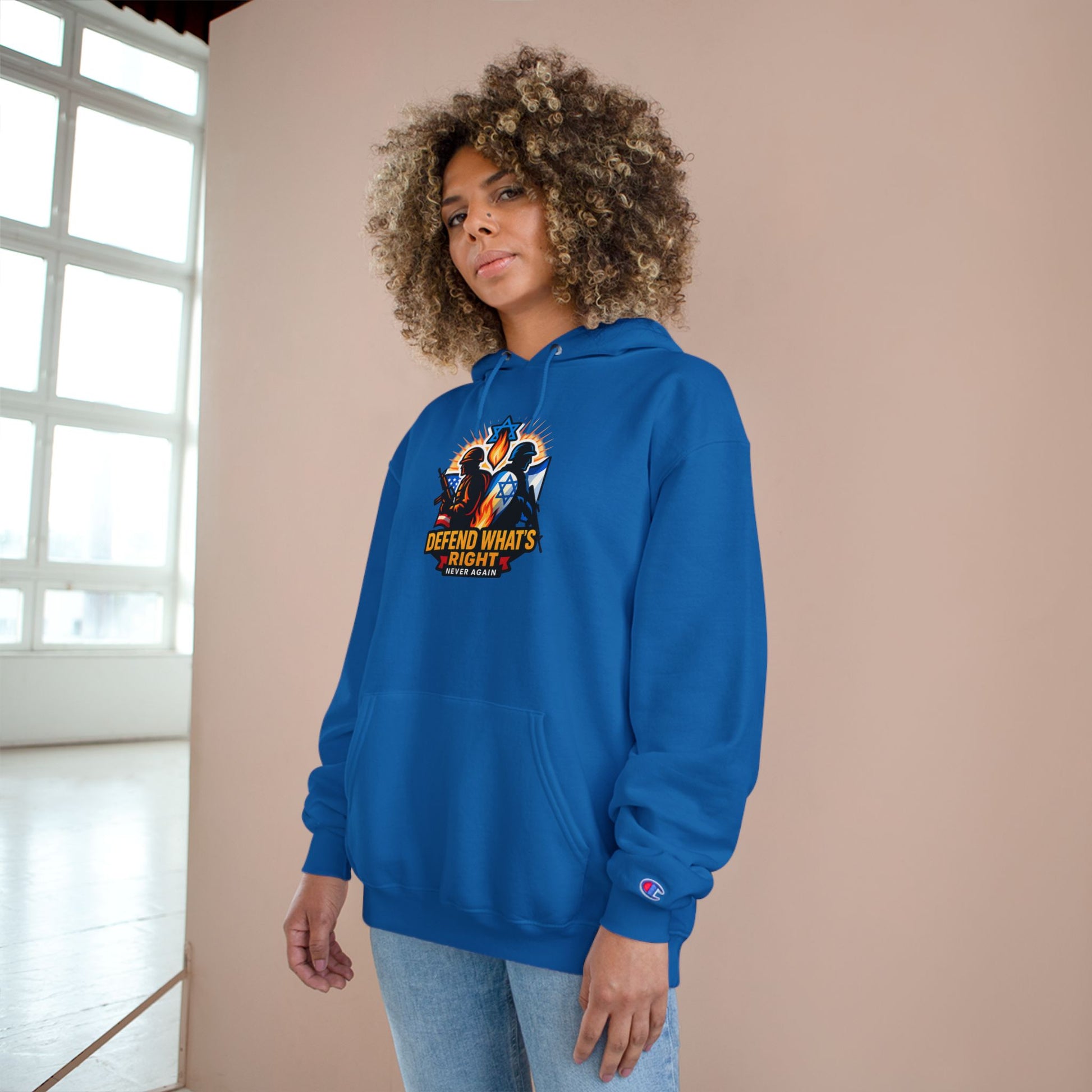 Defend What's Right Champion Hoodie - American Zionist